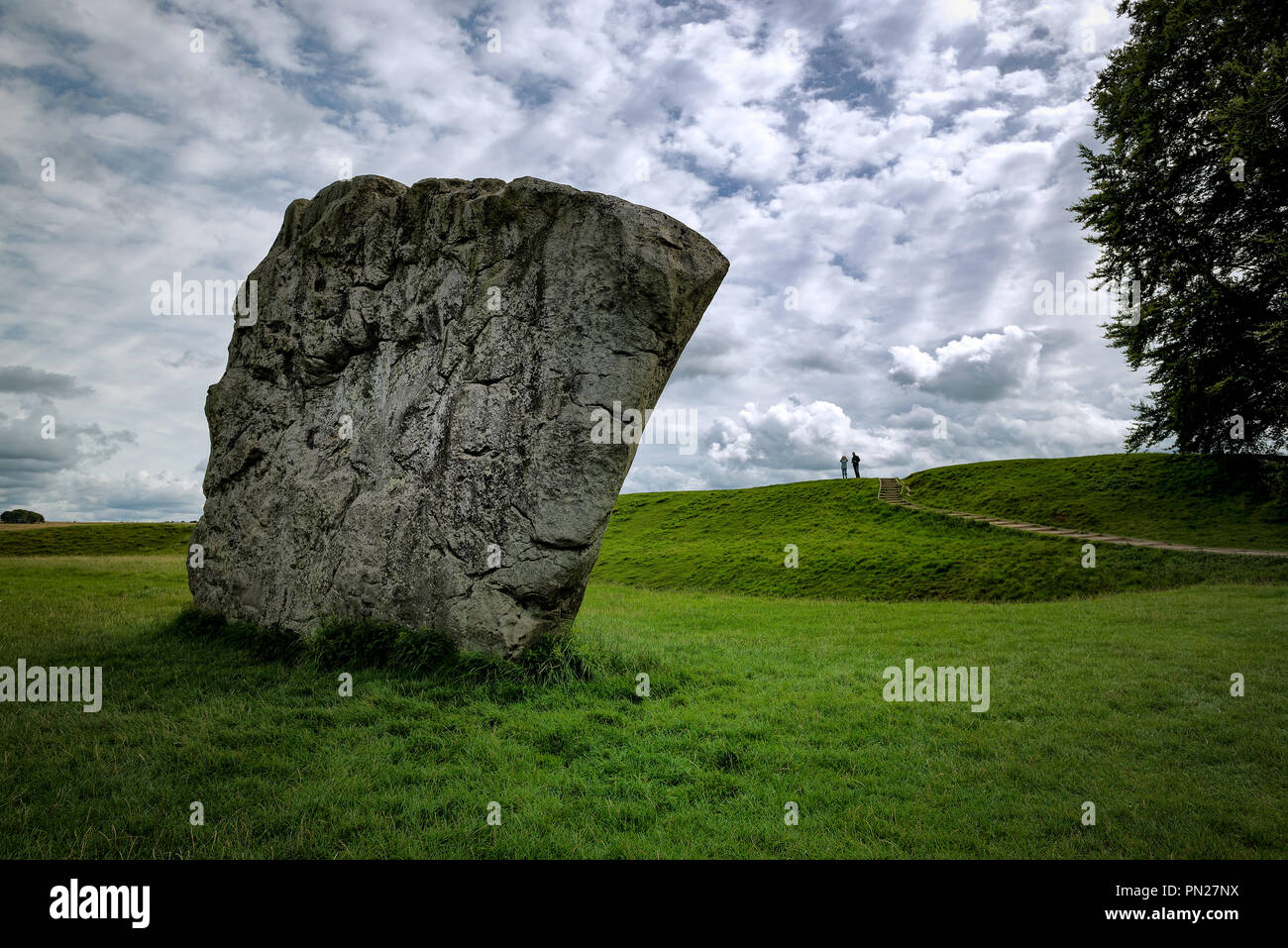 Neolithic stone, part of the largest stone circle in the UK, Avebury Wiltshire. Stock Photo