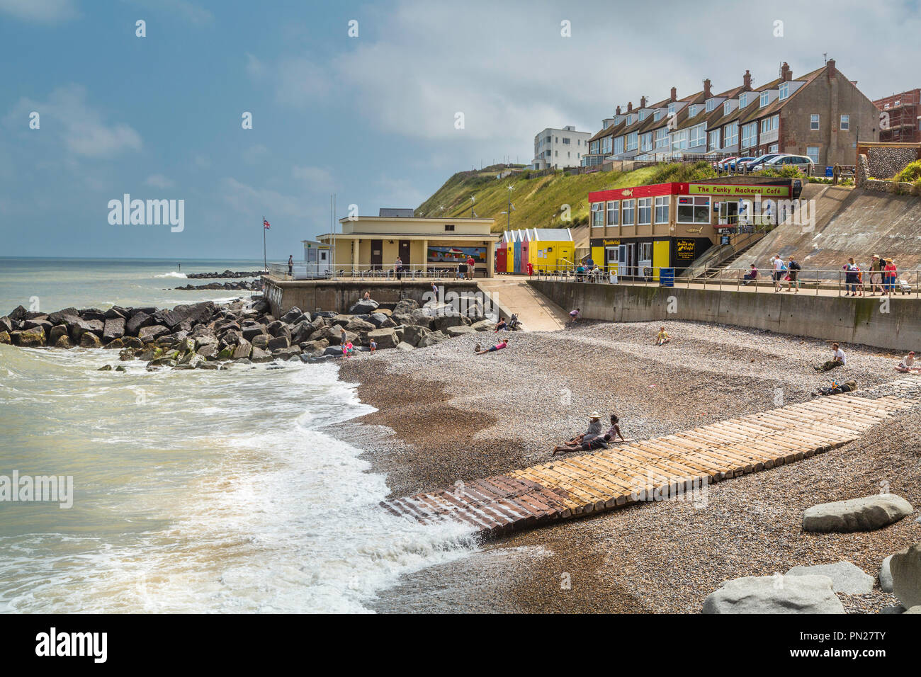 Sheringham sea front on a summer day. Stock Photo