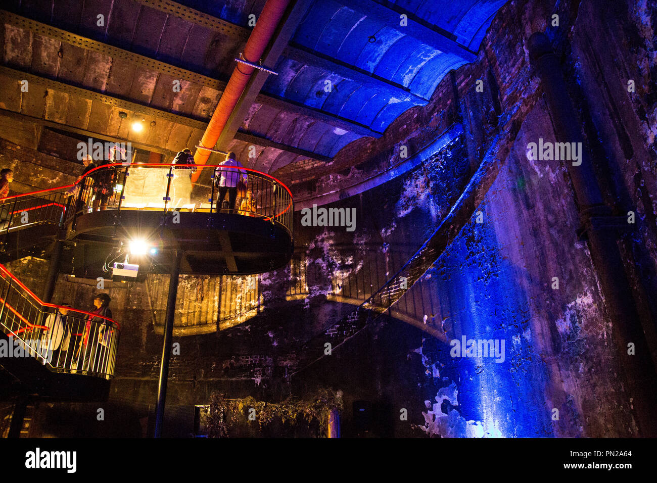 19th century shaft by Isambard Kingdom Brunel, part of the Thames Tunnel project, Underground venue at the Brunel Museum, London, UK Stock Photo