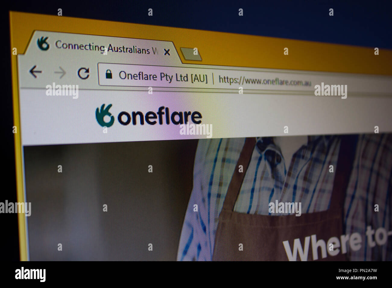 Oneflare Website Stock Photo