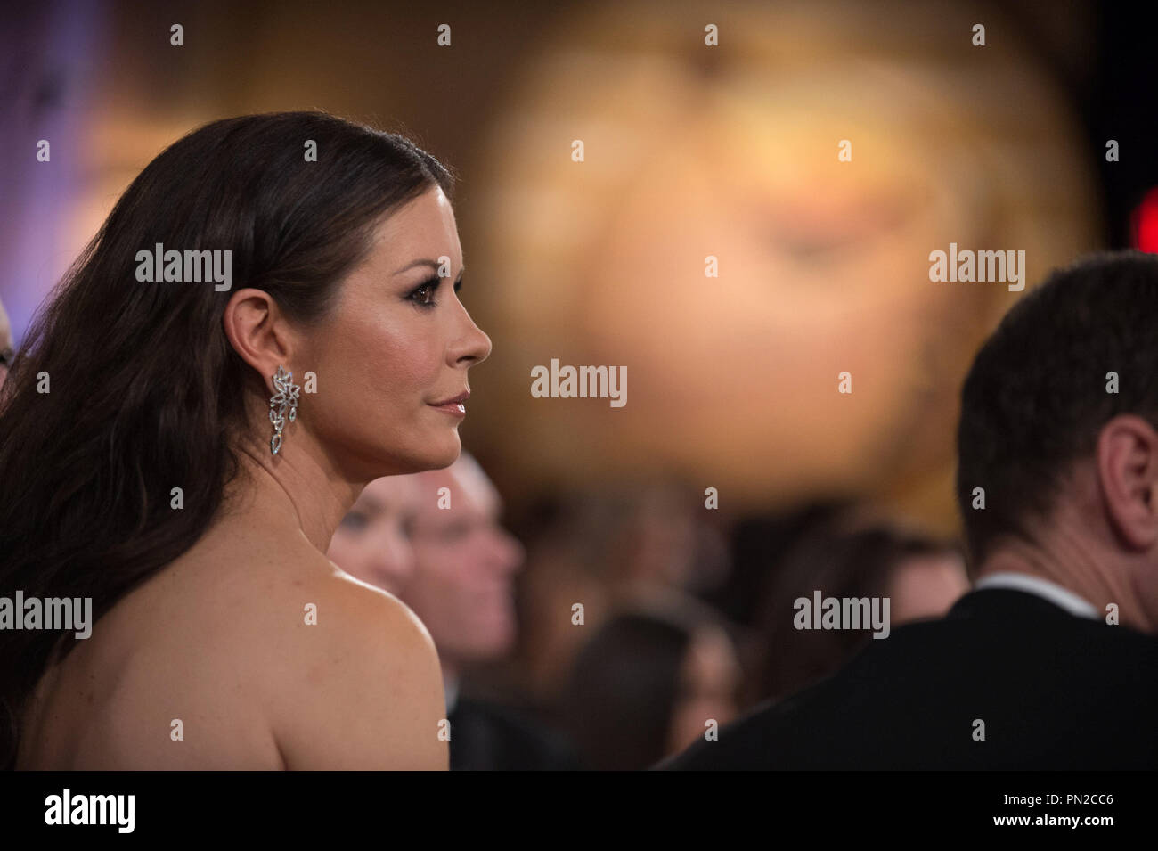 Actress Catherine Zeta-Jones at the 72nd Annual Golden Globe Awards at the Beverly Hilton in Beverly Hills, CA on Sunday, January 11, 2015.  File Reference # 32536 537JRC  For Editorial Use Only -  All Rights Reserved Stock Photo