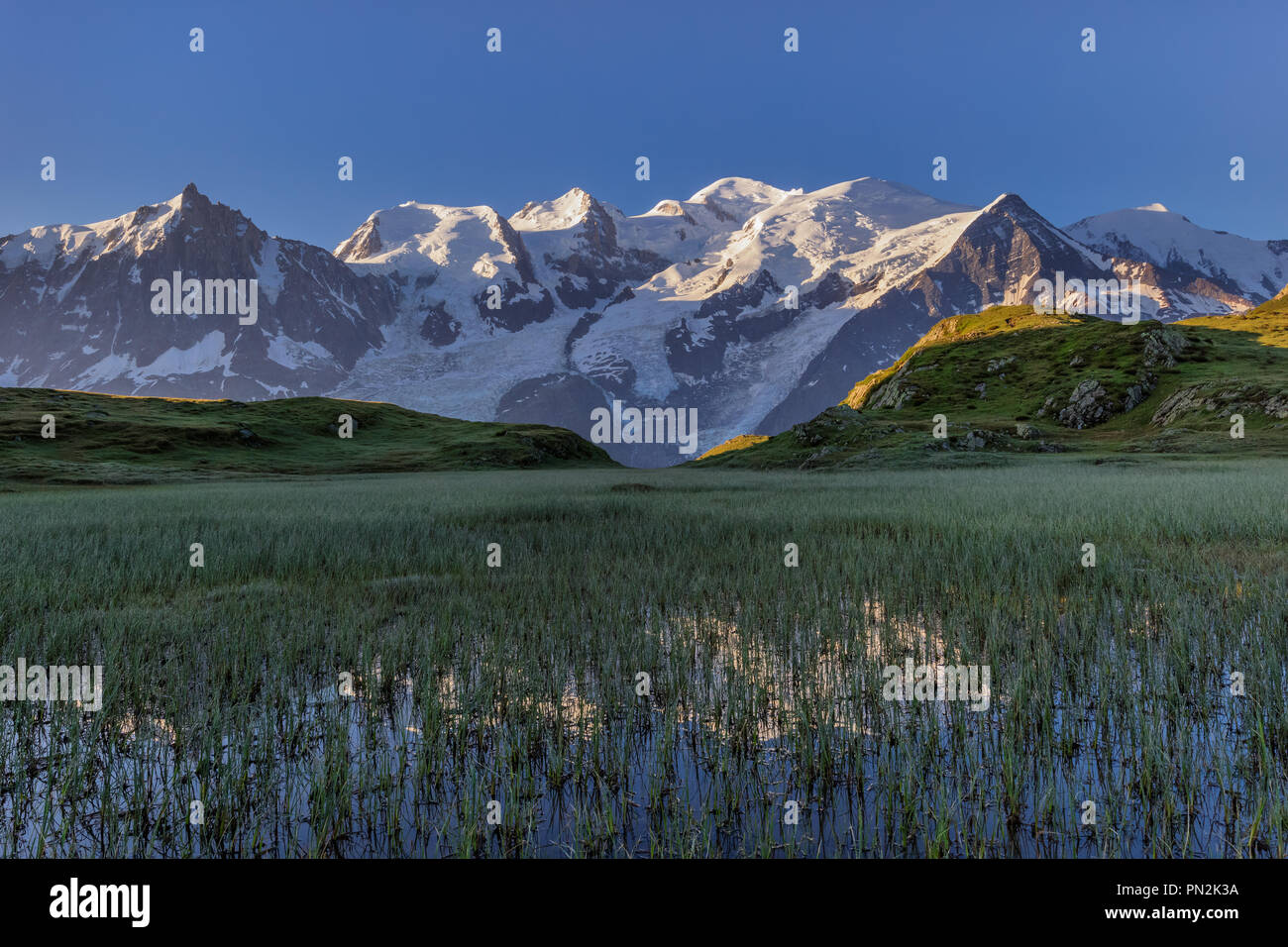 Mont Blanc massif in the French Alps Stock Photo - Alamy
