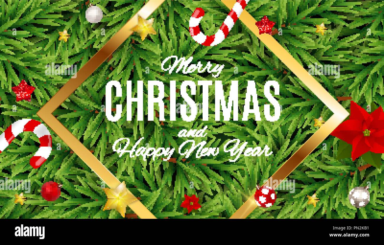 Merry Christmas and New Year Background. Vector Illustration Stock ...