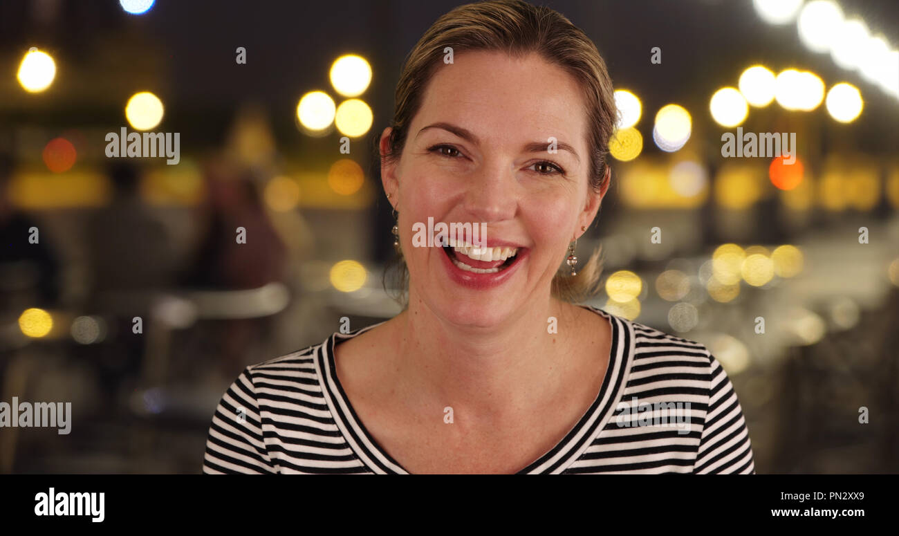 Close up POV shot of woman having a video chat with friends or family Stock  Photo - Alamy