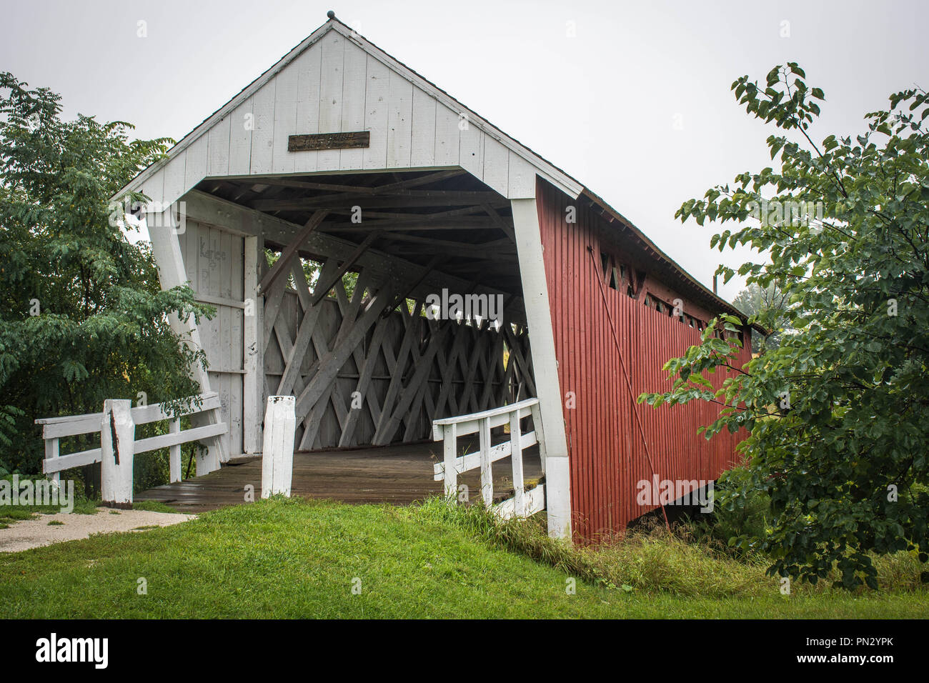 The Historic Imes Covered Bridge, St. Charles, Madison County, Iowa, USA Stock Photo