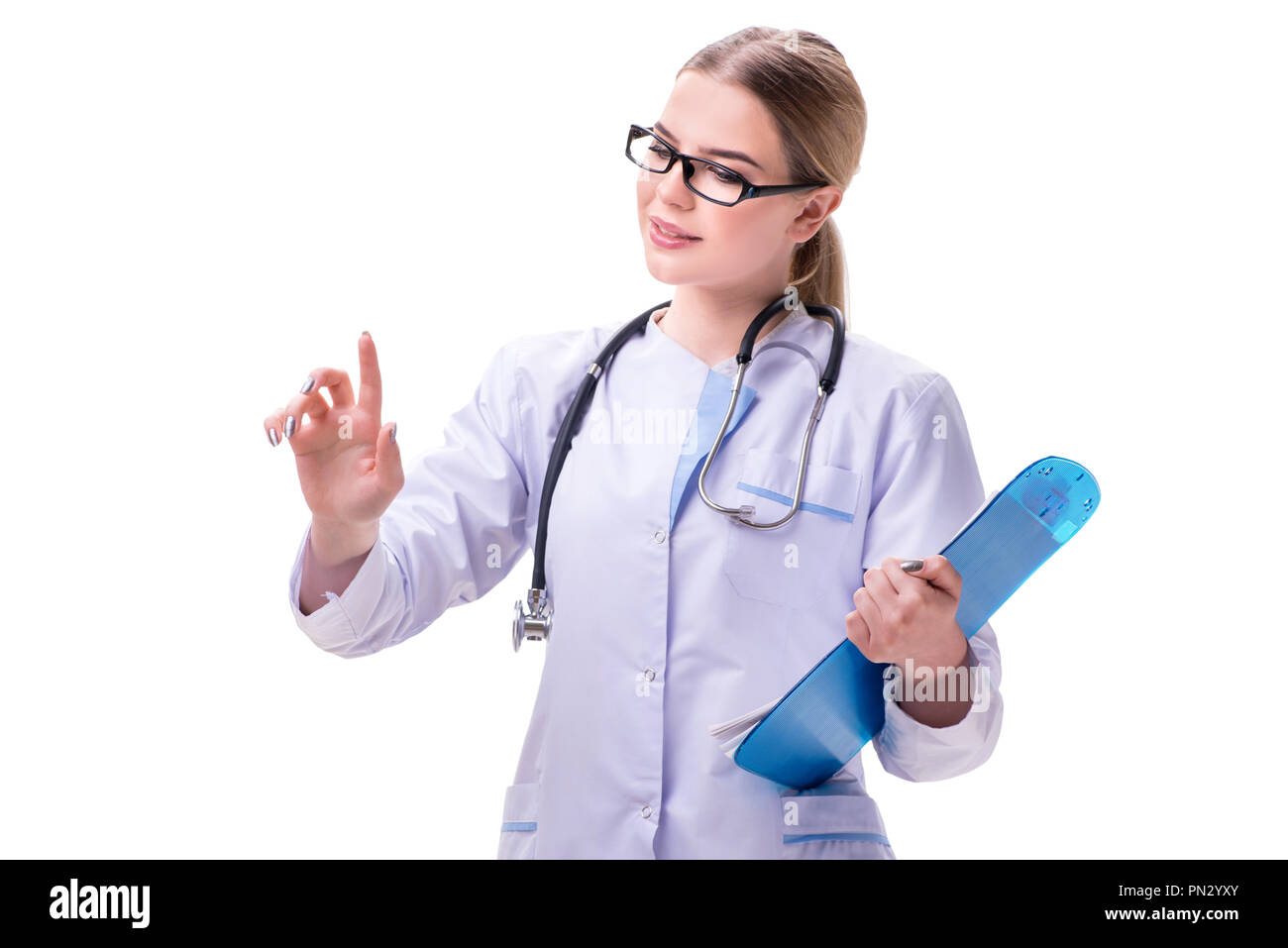 Young woman doctor isolated on white background Stock Photo - Alamy