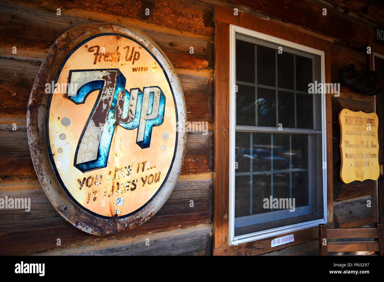 Polebridge Montana Usa September 9 2018 Vintage 7up Soda
