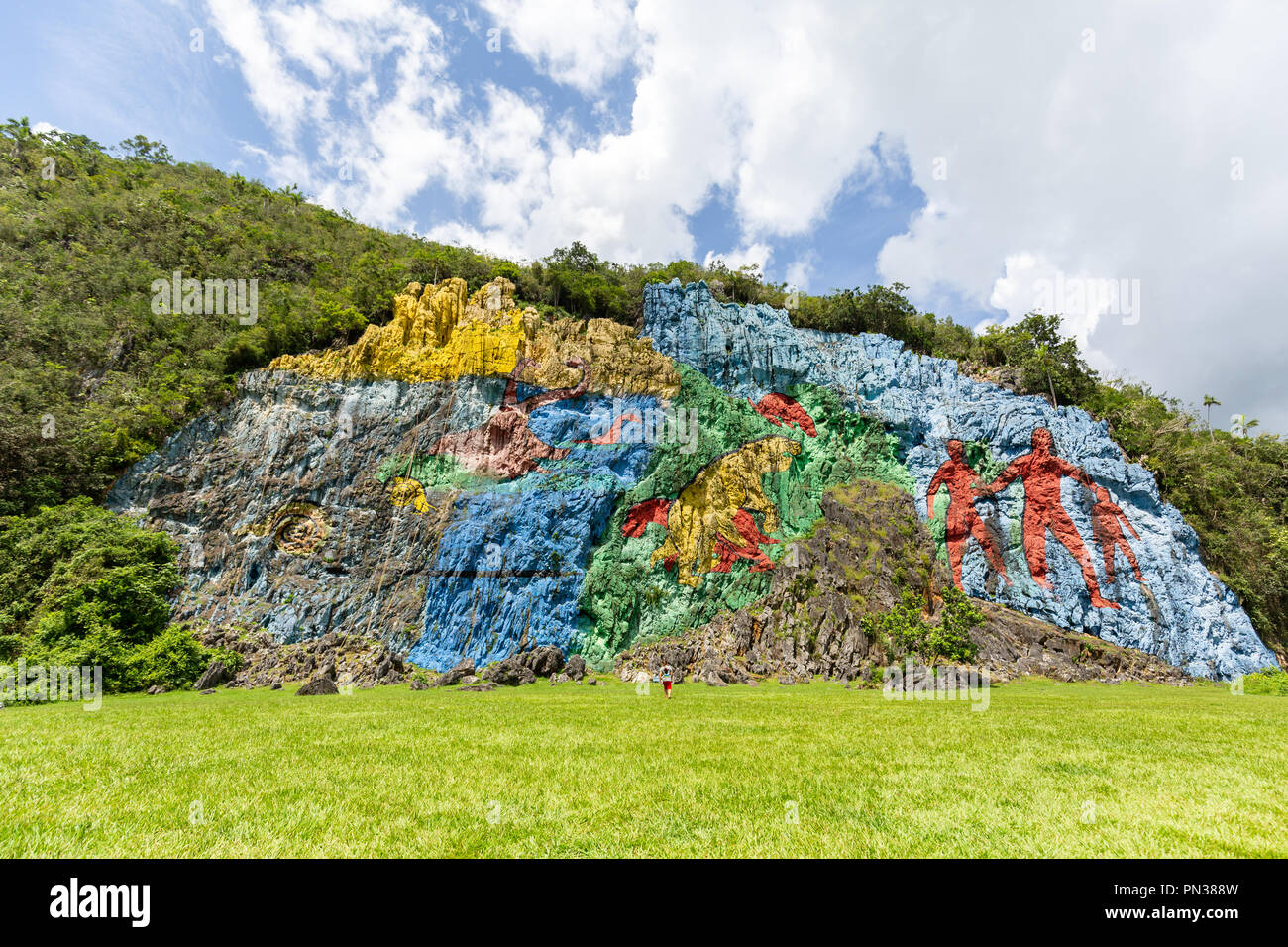 Viñales Mural de la Prehistoria by the artist Leovigildo González Morillo Stock Photo