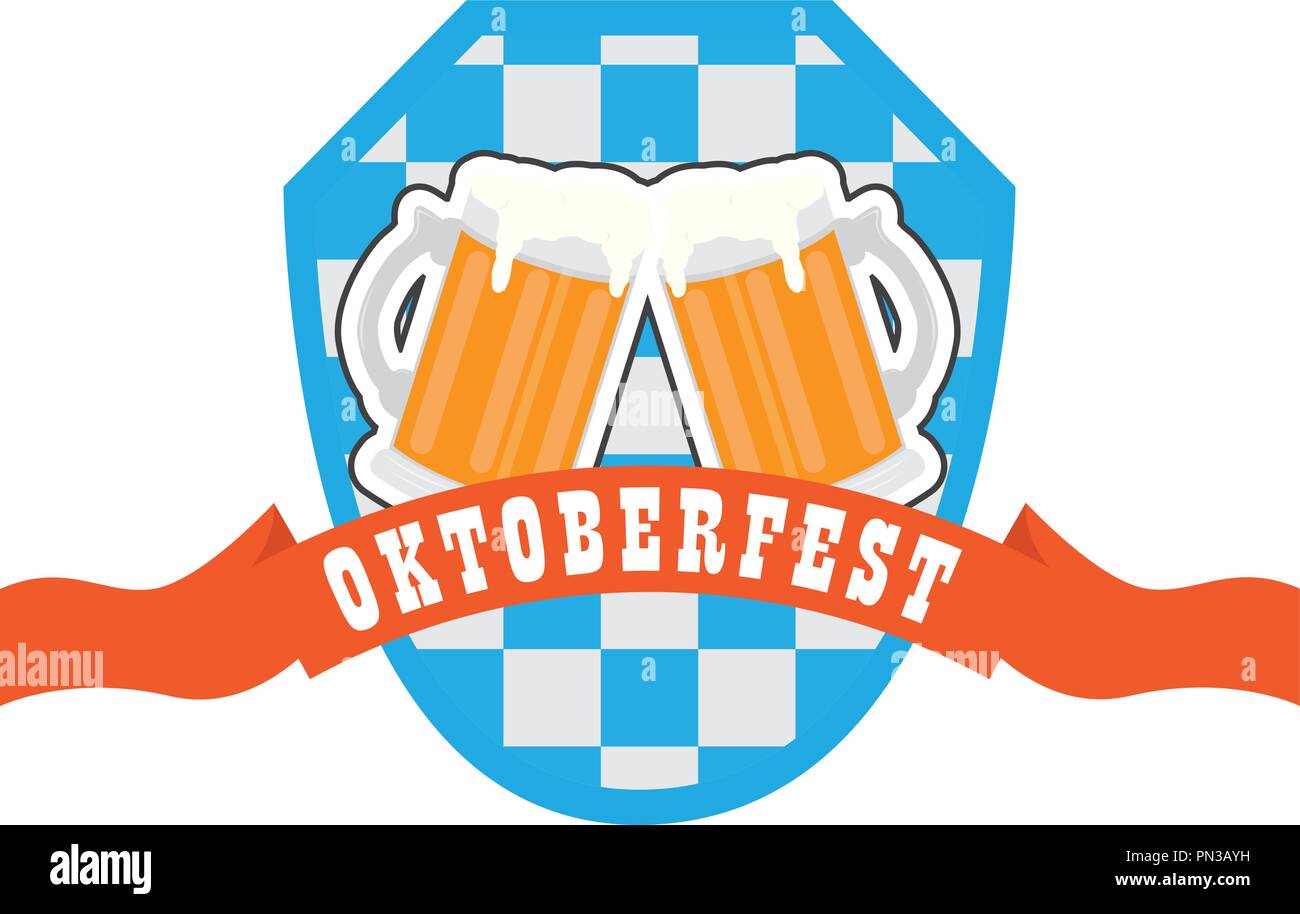 Oktoberfest label with beer icons Stock Vector Image & Art - Alamy