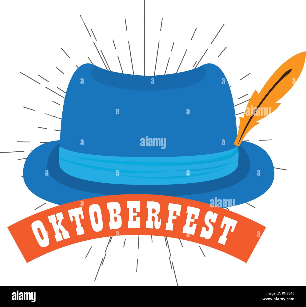 Oktoberfest label with traditional hat icon Stock Vector Image & Art ...