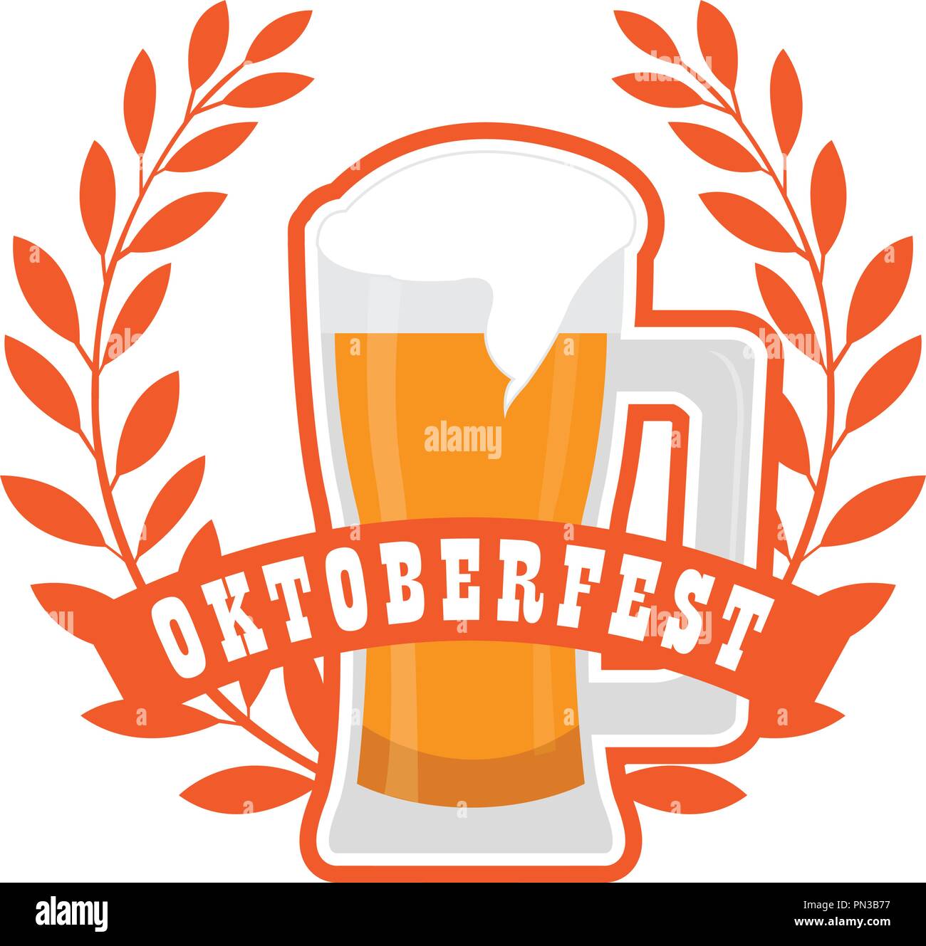 Oktoberfest label with beer icons Stock Vector Image & Art - Alamy