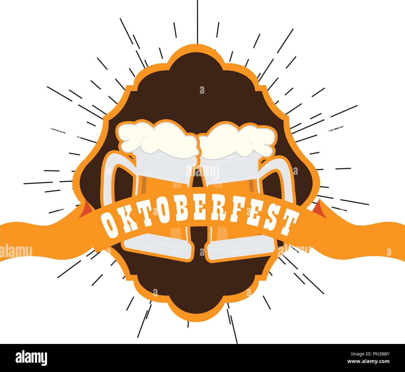Oktoberfest label with beer icons Stock Vector Image & Art - Alamy