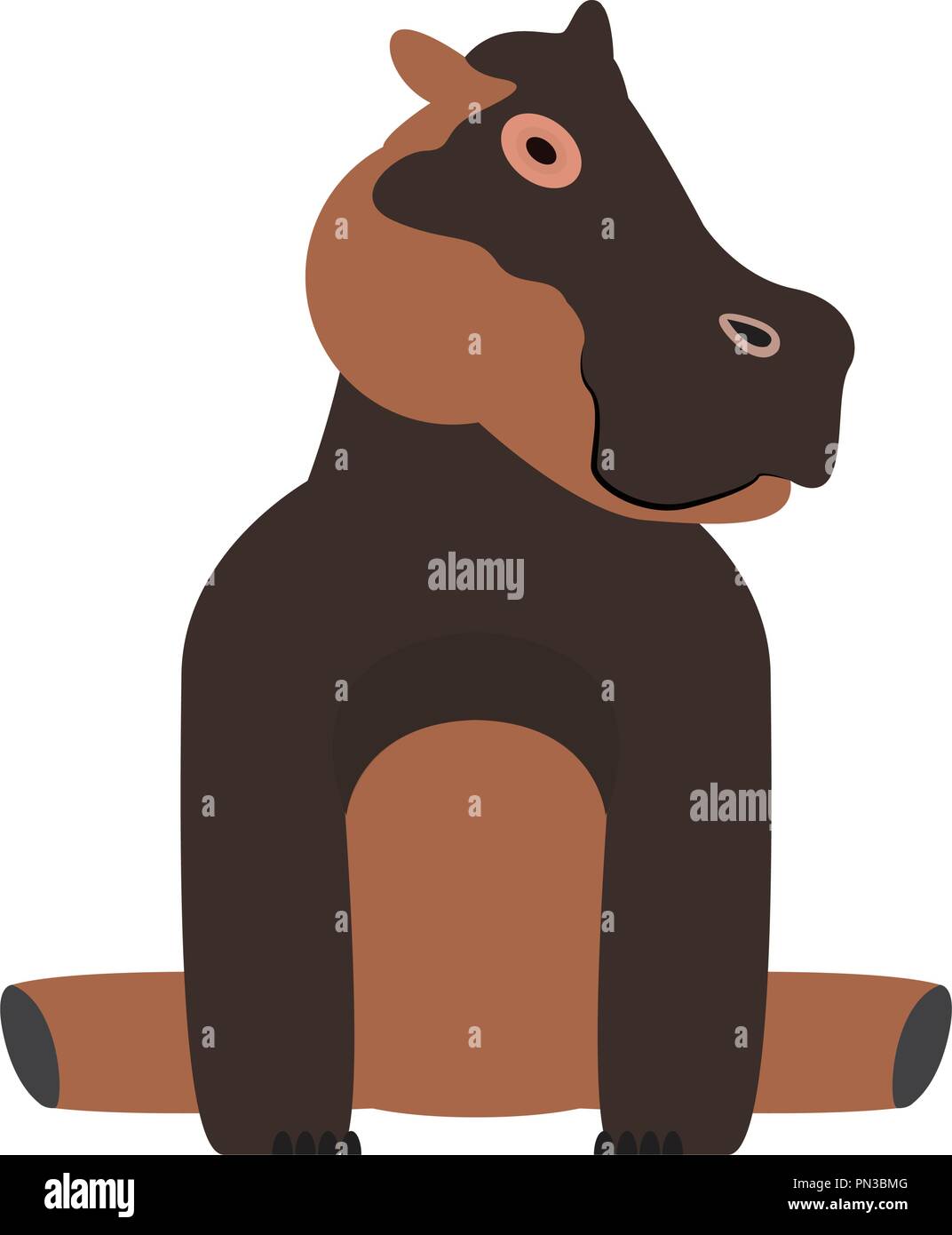 Isolated stuffed hippo toy Stock Vector