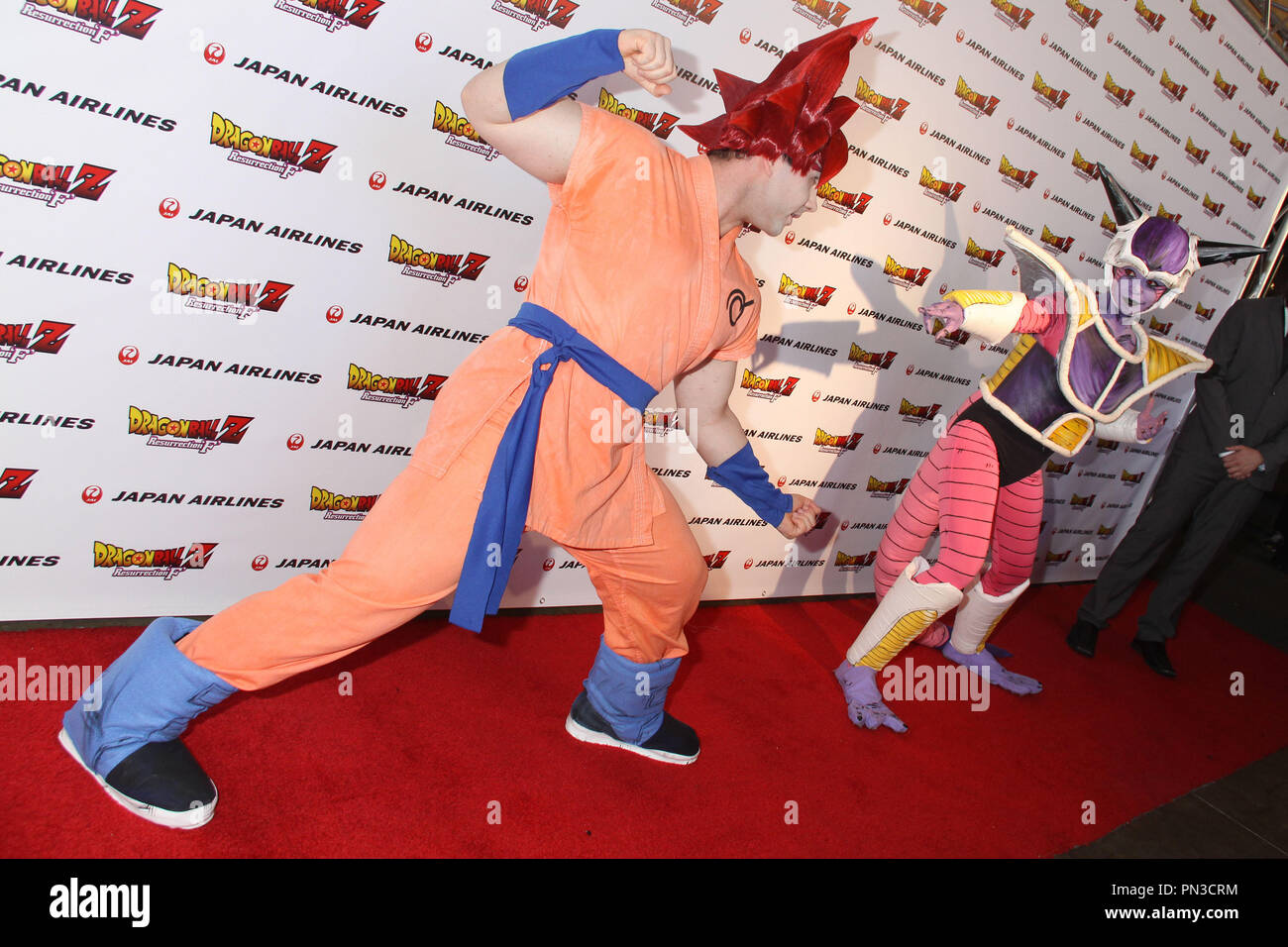 Goku cosplayer, Freeza cosplayer 04/11/2015 'Dragon Ball Z: Resurrection 'F'' Premiere held at the Egyptian Theater in Hollywood, CA Photo by Kazuki Hirata / HollywoodNewsWire.net Stock Photo