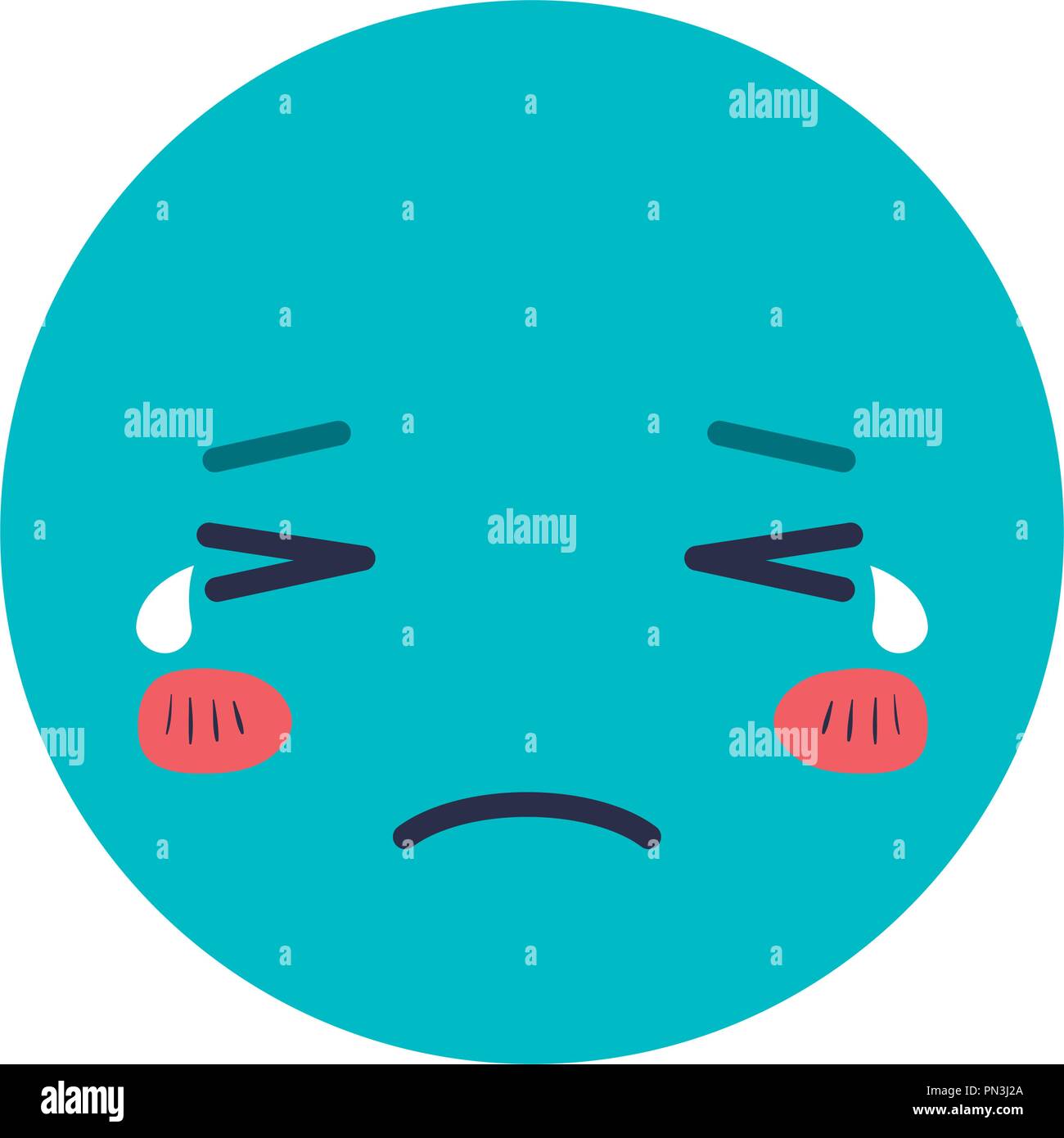 cartoon sad head kawaii character Stock Vector Image & Art - Alamy