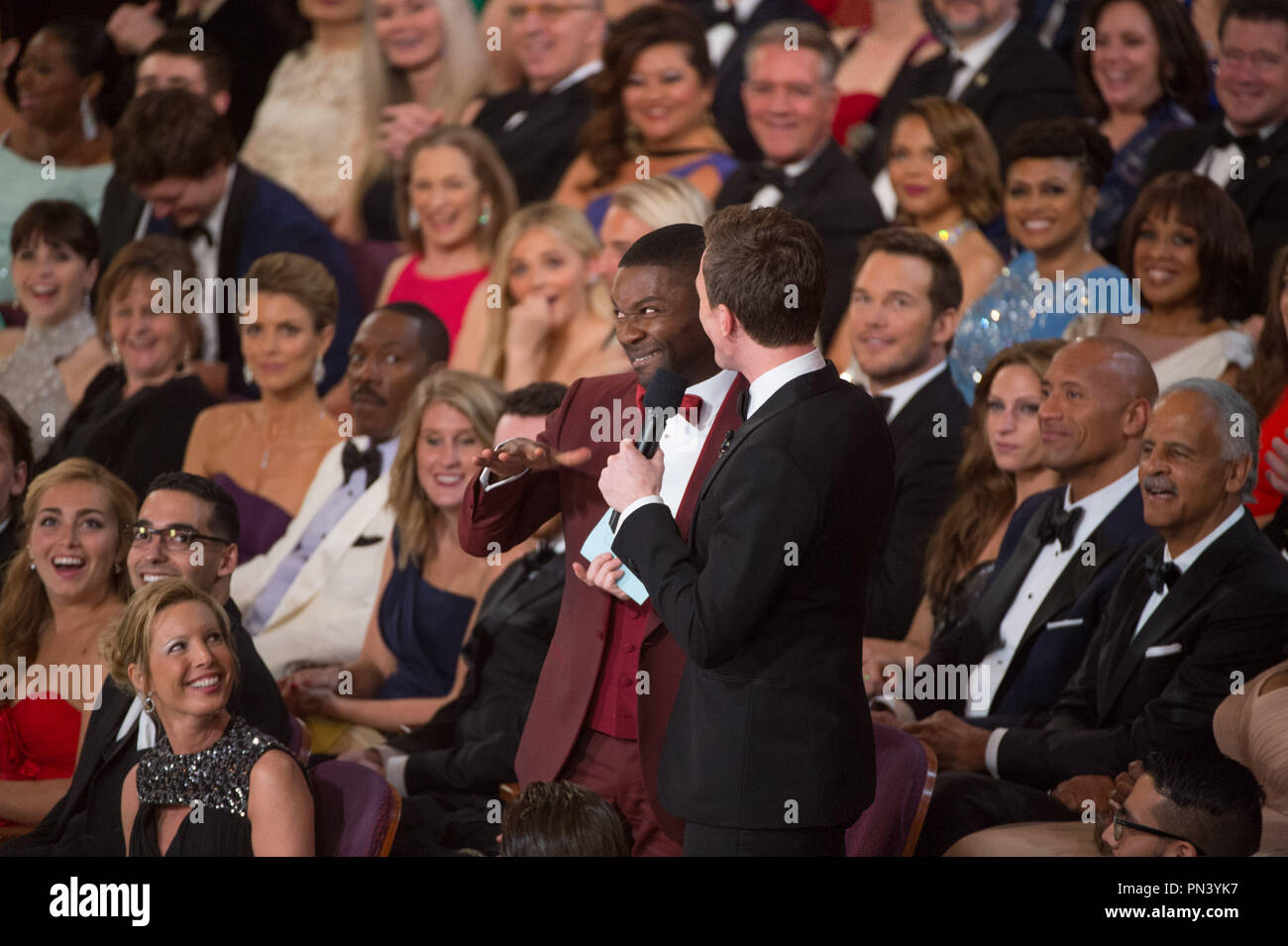 Neil Patrick Harris With David Oyelowo During The Live Abc Telecast Of The 87th Oscars At The Dolby Theatre In Hollywood Ca On Sunday February 22 2015 File Reference 32567 050tha