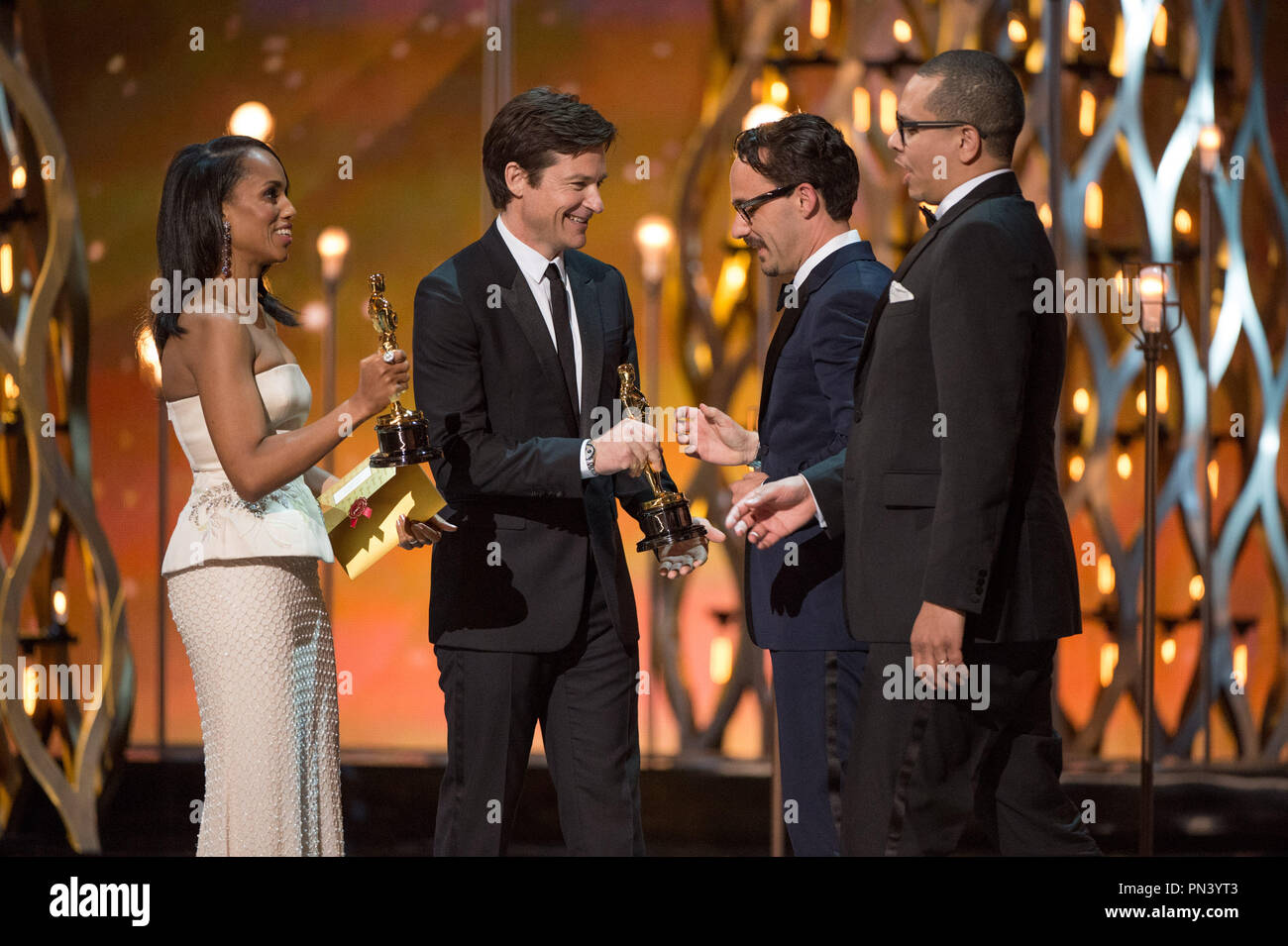 Actress Kerry Washington and actor Jason Bateman present Mat Kirkby and
