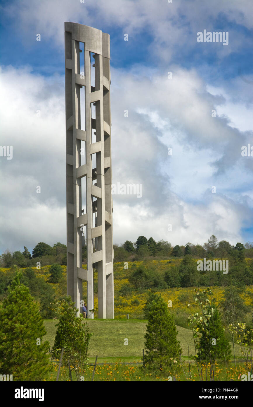 The Tower of Voices featuring 40 wind chimes at the Flight 93 National