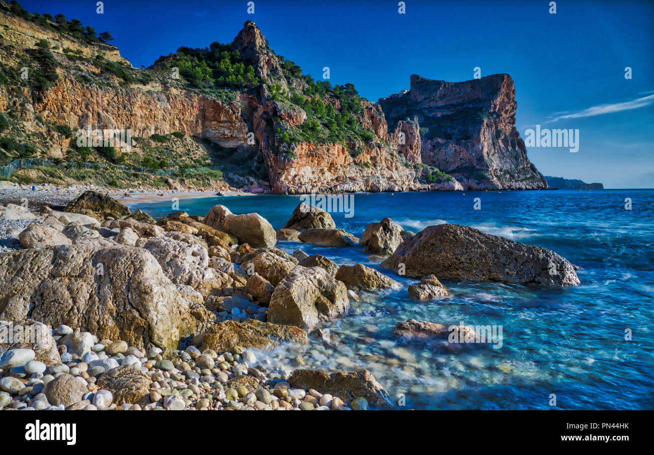 Mediterranean coast, vacation, spain, travel, Europe, Mediterranean Travel, seascape, landscape, sea, coastline, beach, summer, holiday, Stock Photo