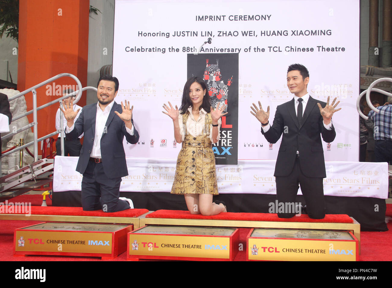 Justin Lin, Zhao Wei, Huang Xiaoming  06/03/2015 88th Birthday Commemoration Of TCL Chinese Theater IMAX held at the TCL Chinese Theatre in Hollywood, CA Photo by Kazuki Hirata / HNW / PictureLux Stock Photo