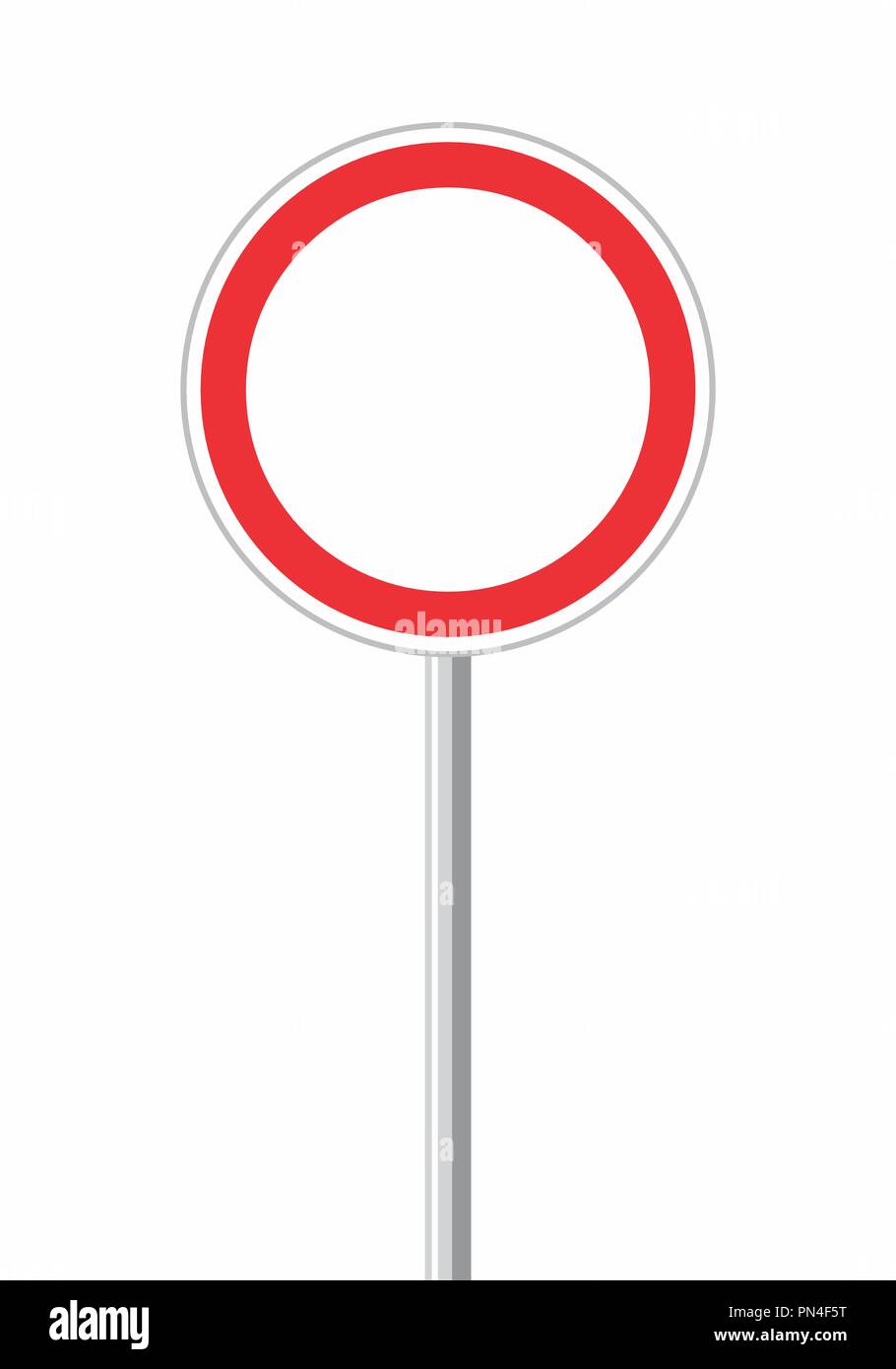 Empty blank sign transport traffic red white circle hires stock