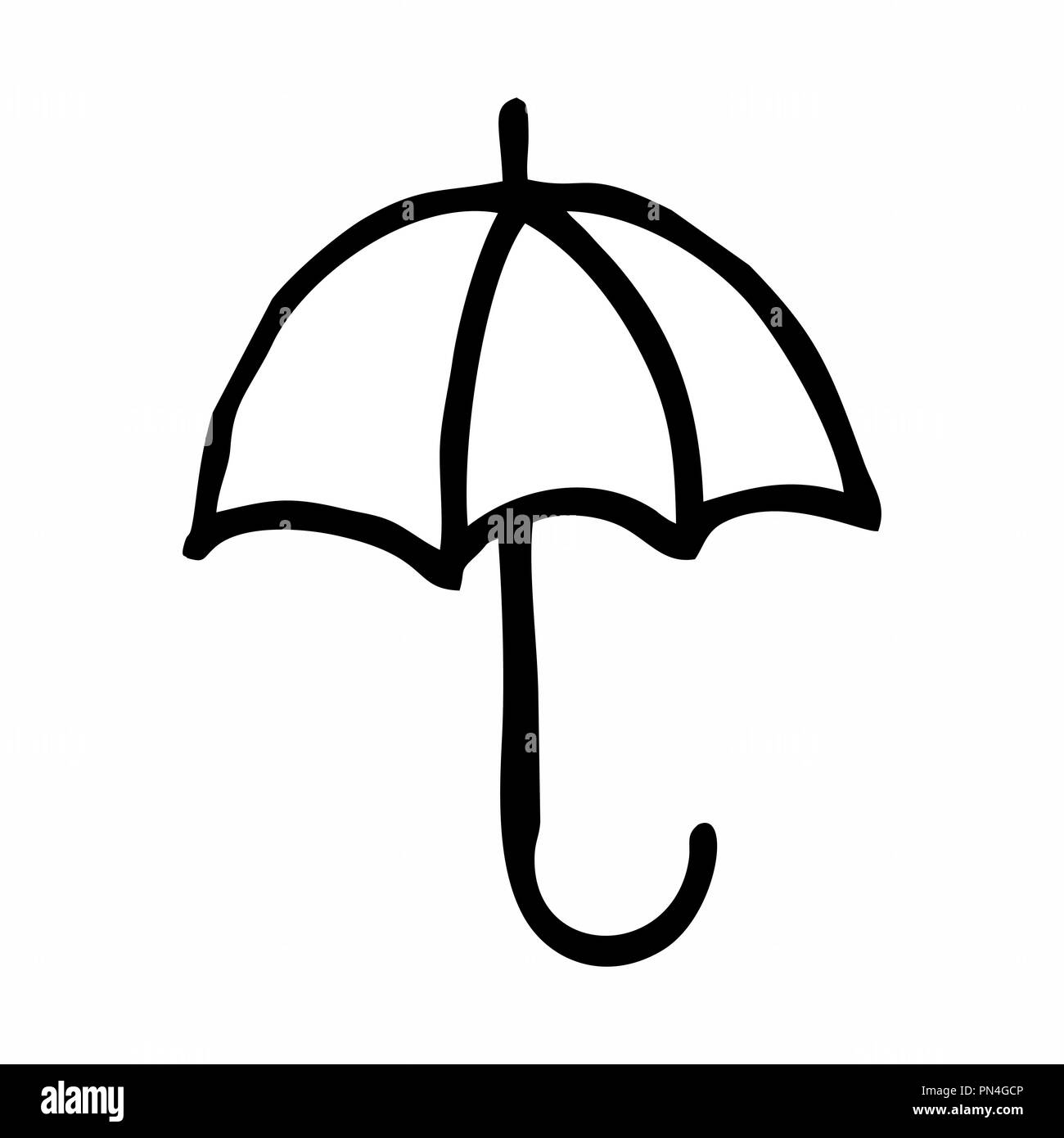 Black and white umbrella illustration Stock Vector