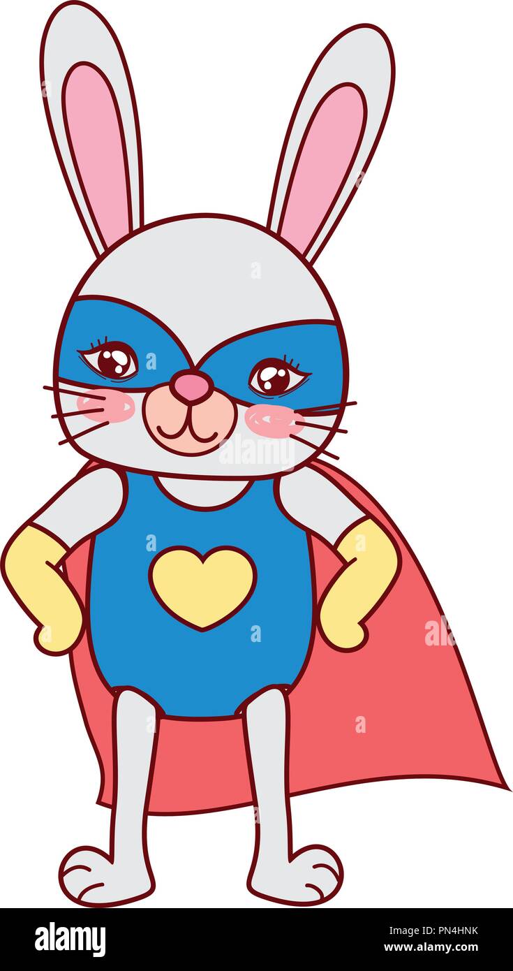 rabbit animal with superhero costume and mask Stock Vector Image & Art ...