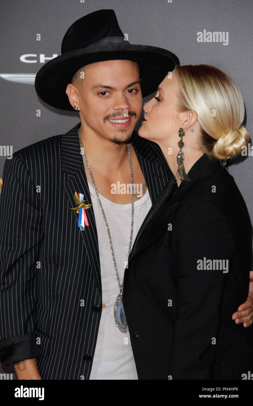 Evan Ross and wife Ashlee Simpson at the Los Angeles Premiere of