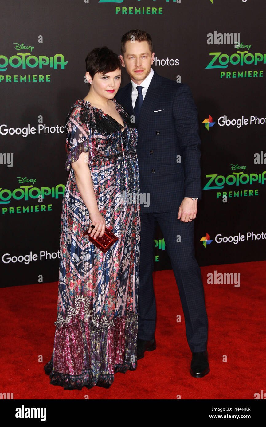 Ginnifer Goodwin, Josh Dallas 02/17/2016 "Zootopia" Premiere held at