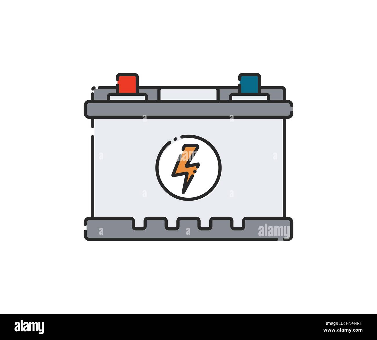 Car battery. Flat abstract icon. Vector illustration. Stock Vector