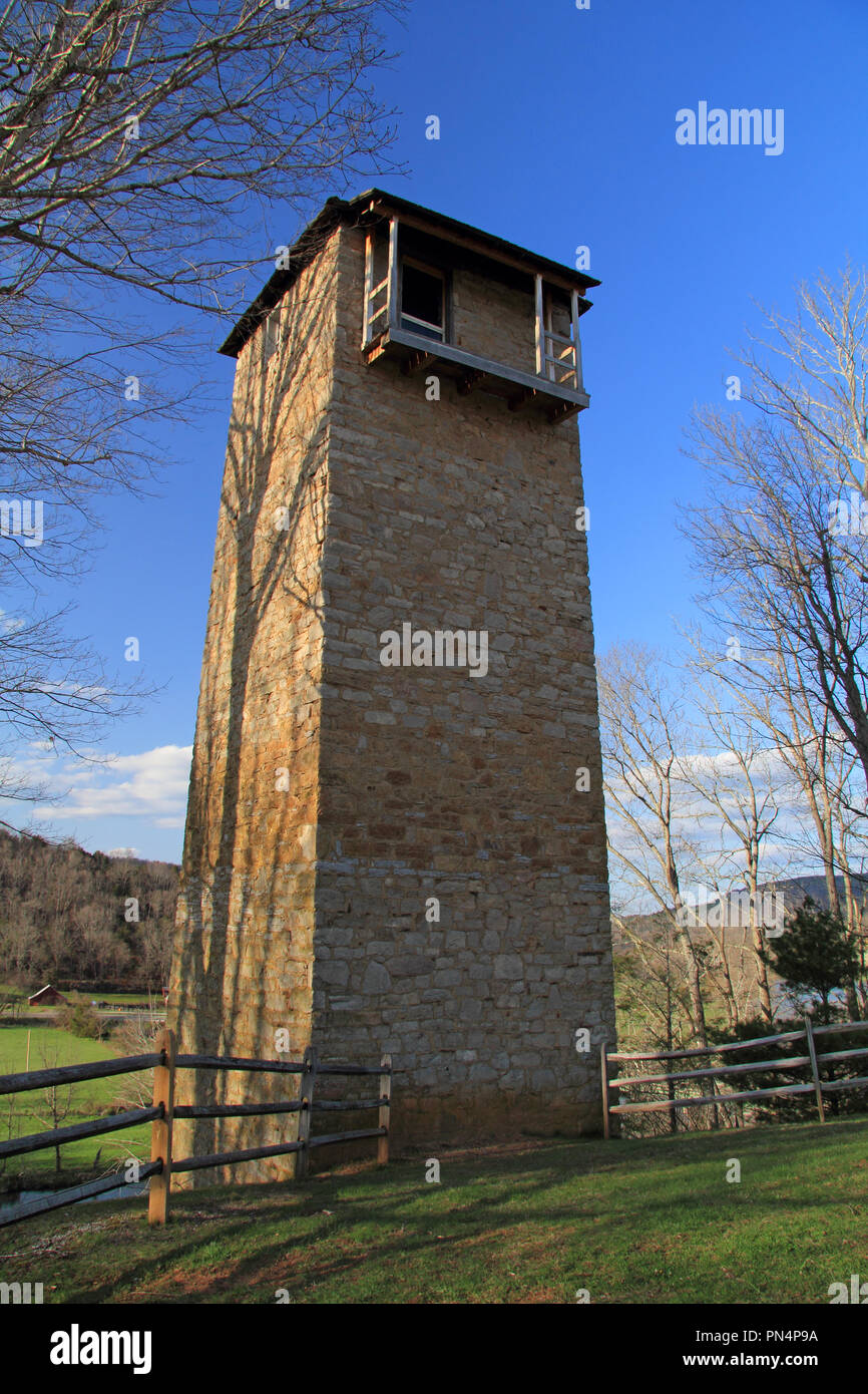 Jackson Ferry Shot Tower was the site of ammunition manufacturing that