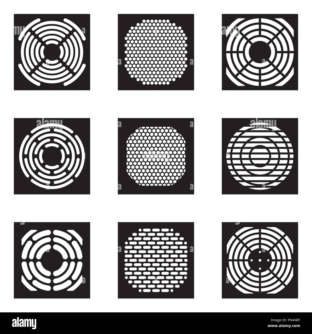 Ventilation plate cover icon set. Silhouette vector Stock Vector Image &  Art - Alamy
