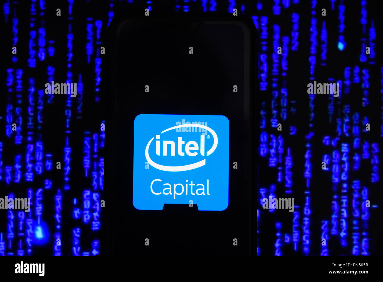 Intel Capital Logo Is Seen On An Android Mobile Phone Stock Photo Alamy