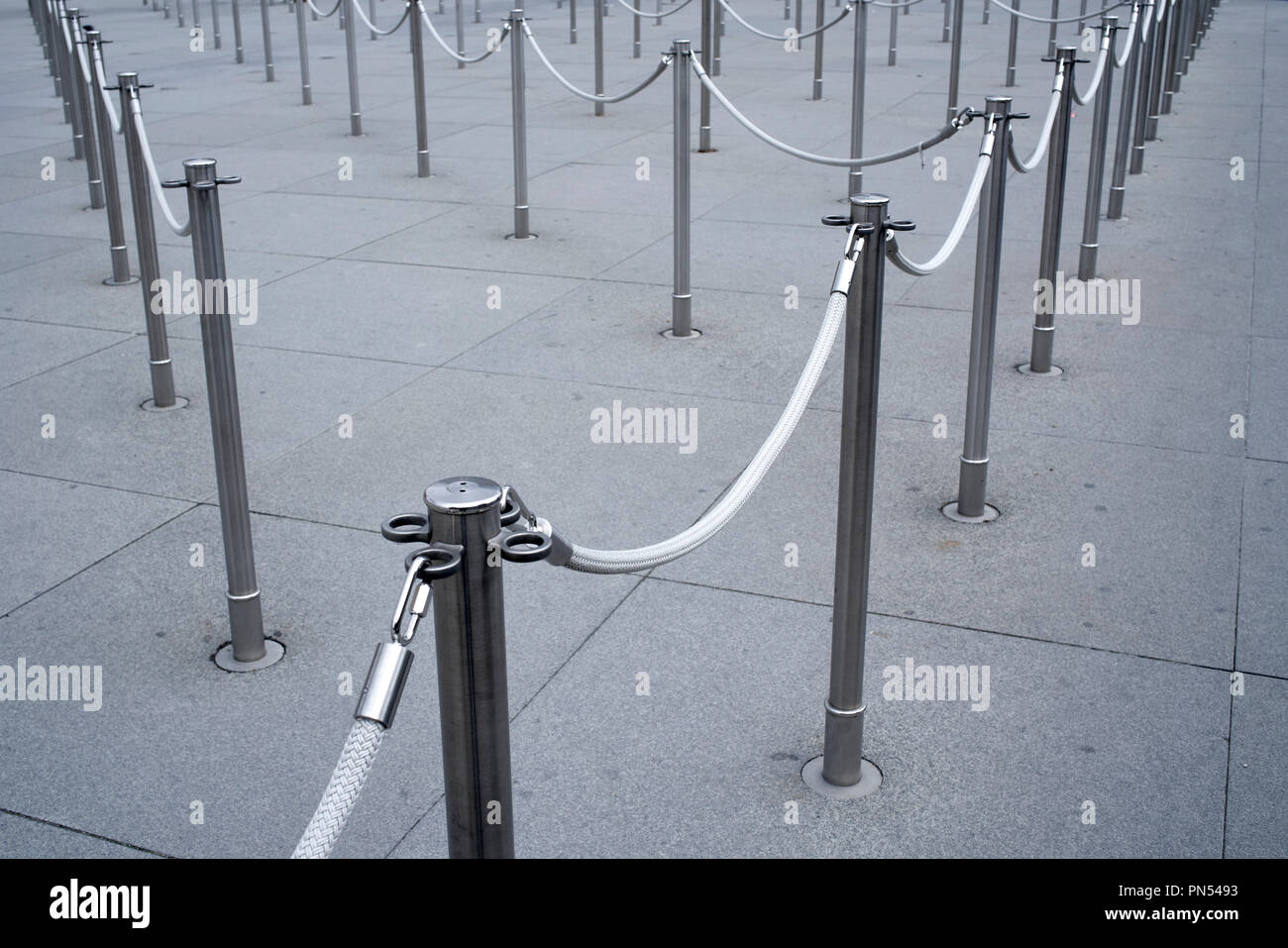 Empty waiting line at the Louvre museum entrance in Paris France Stock Photo