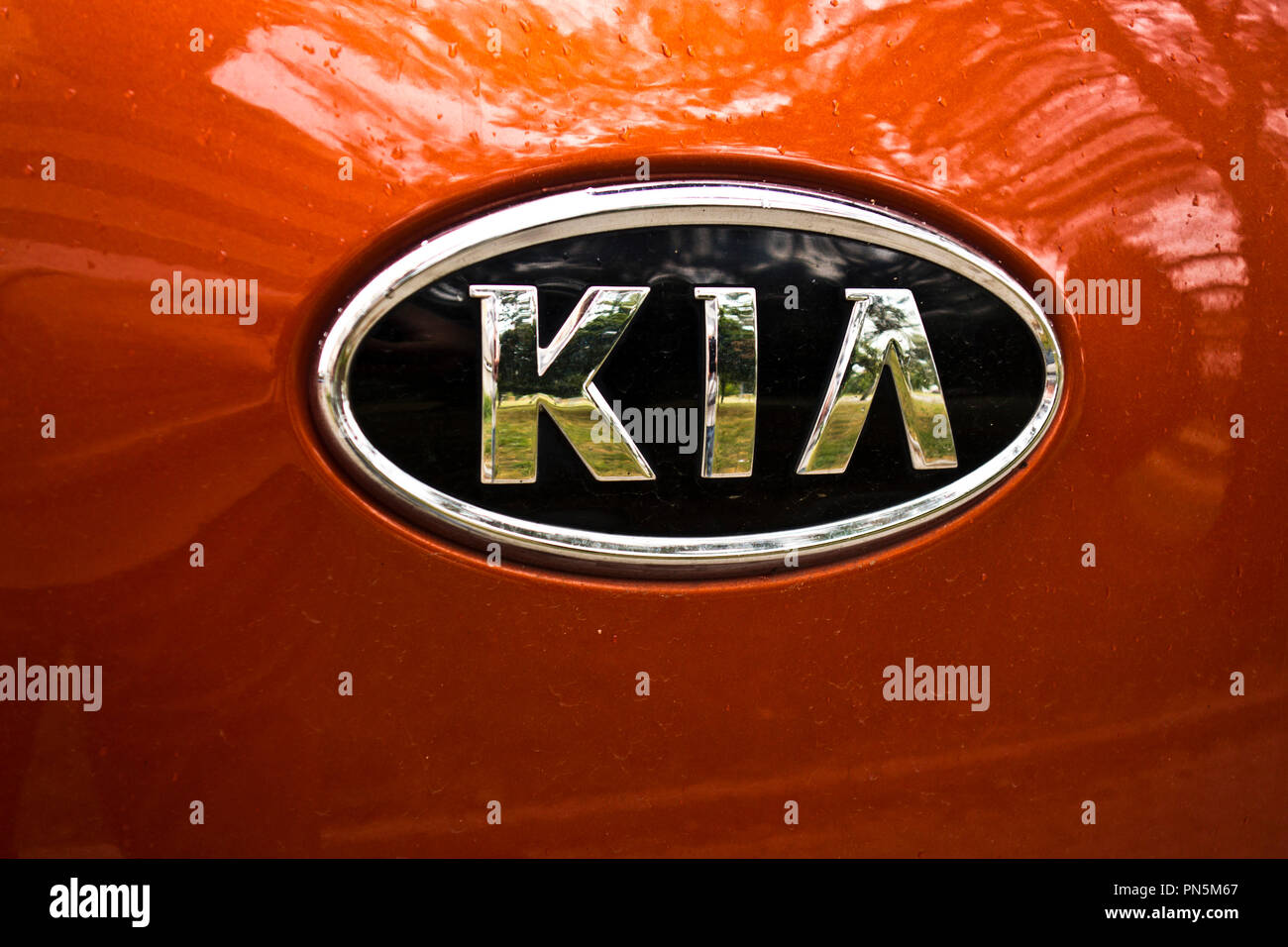 Kia automobile logo Stock Photo