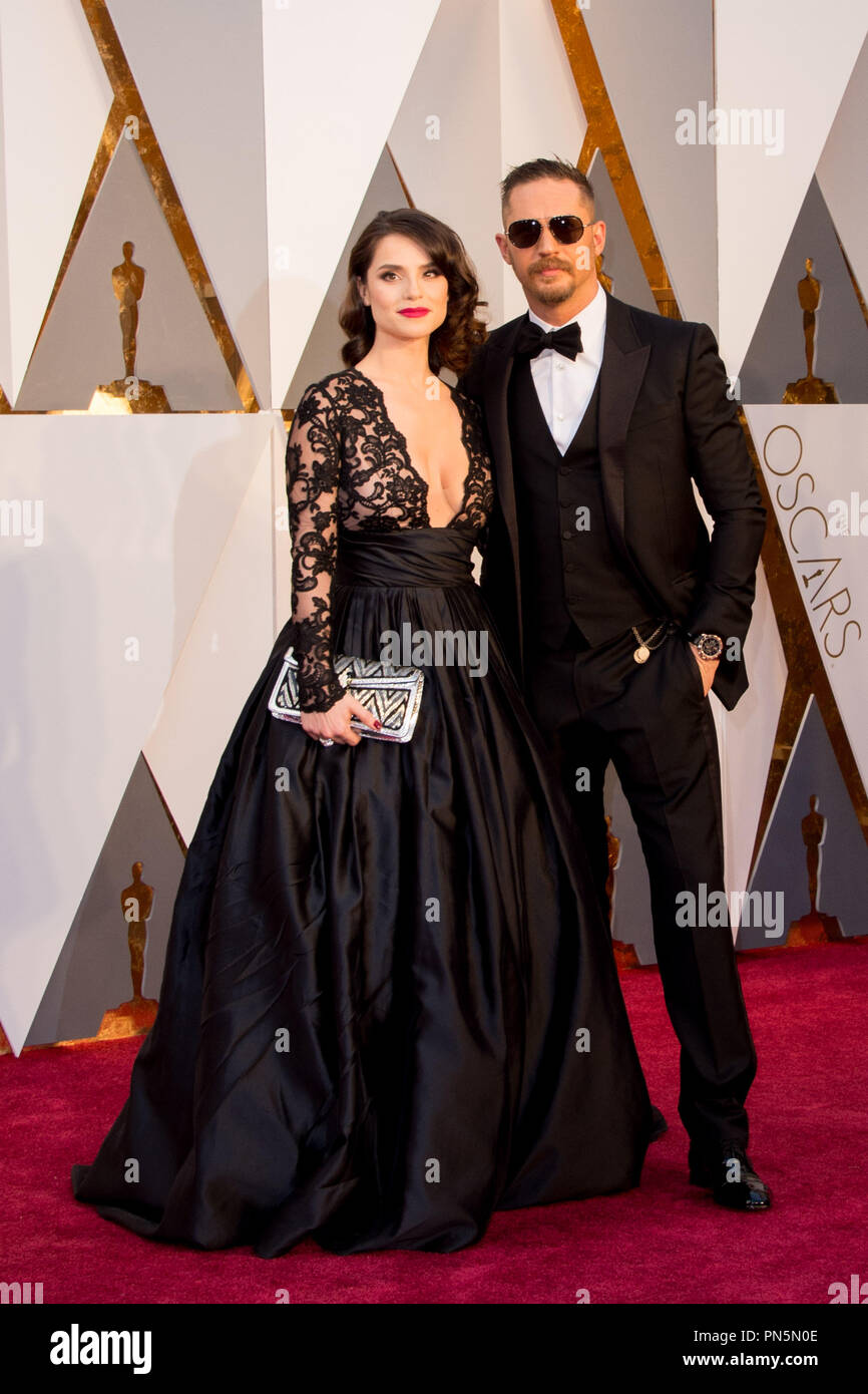 Oscar®-nominee Tom Hardy and Charlotte Riley arrive at The 88th Oscars® at  the Dolby® Theatre in Hollywood, CA on Sunday, February 28, 2016. File  Reference # 32854 444THA For Editorial Use Only -