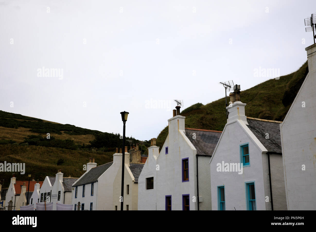 Houses in Pennan village, Fraserburgh, Scotland, Highlands, United