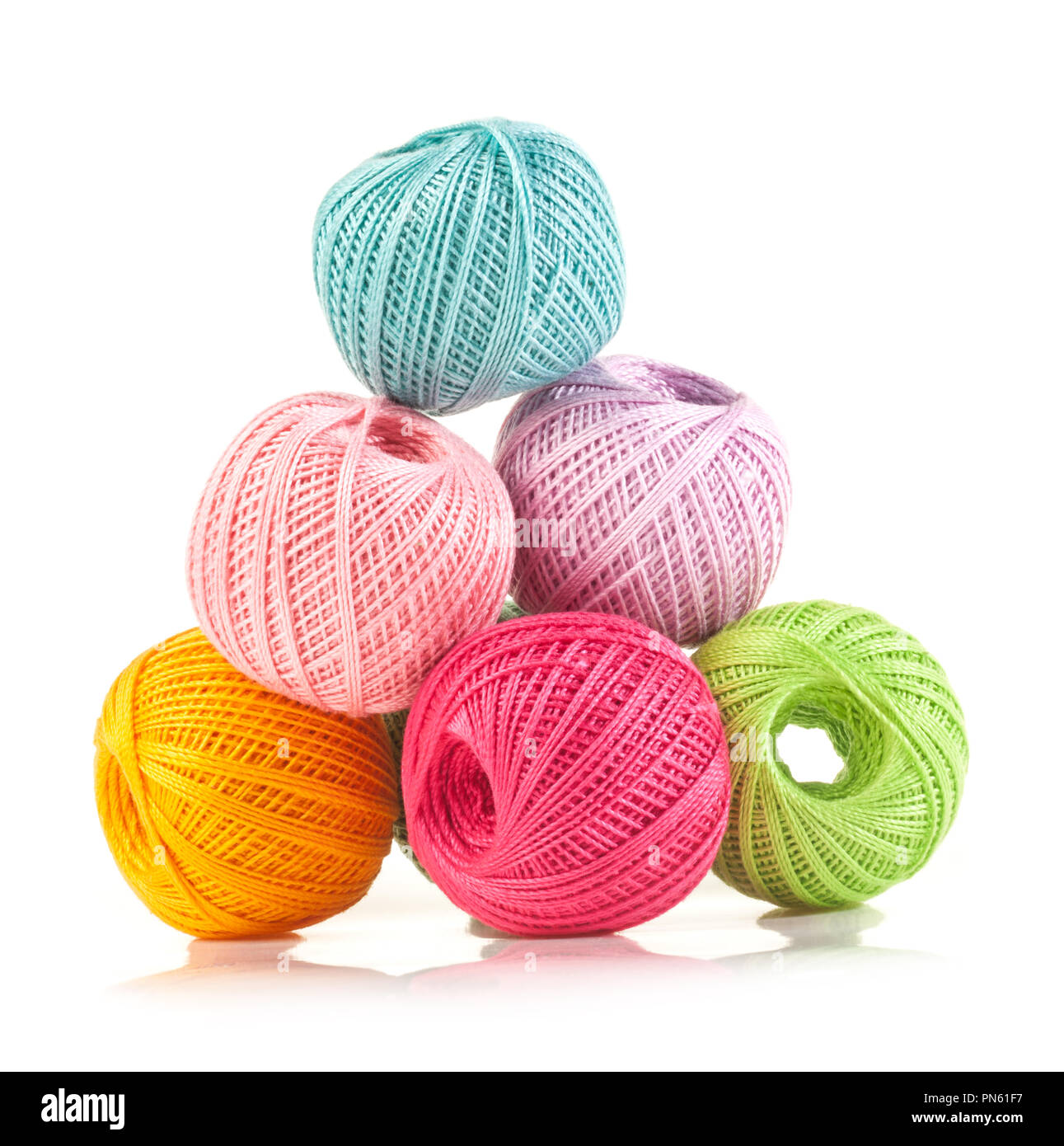 Pink Yarn Ball Isolated on White Background Stock Photo - Alamy