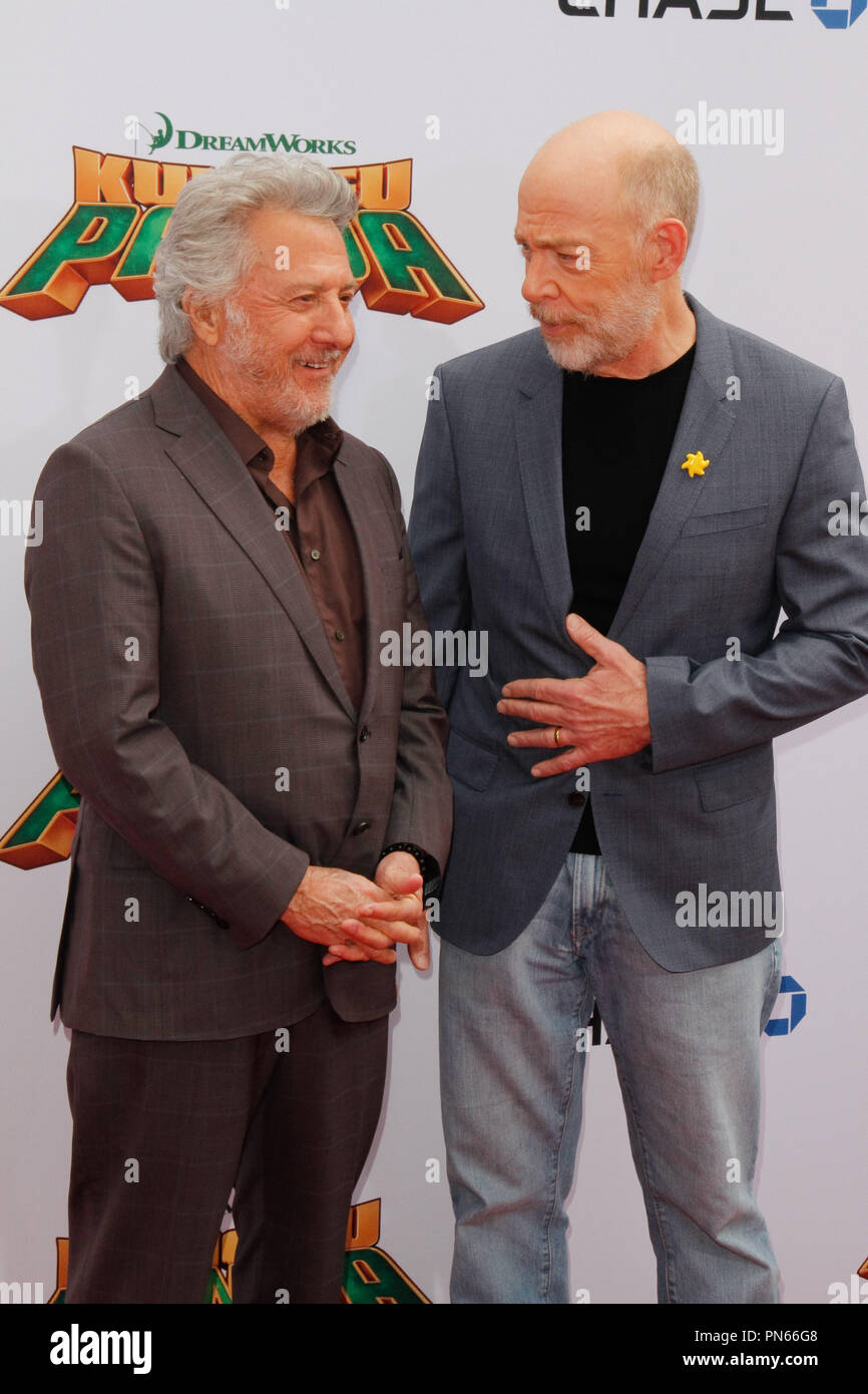 Dustin Hoffman and J. K. Simmons at the World Premiere of Dreamworks ...