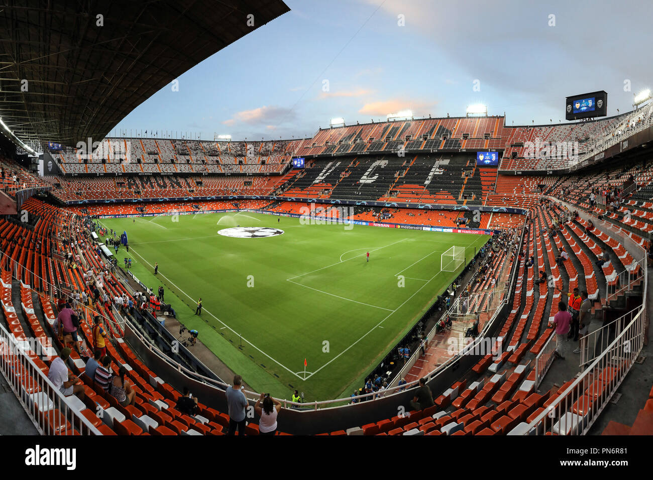 September 19, 2018 - Valencia, Spain - Genaral view of Mestalla Stadium ahead of the UEFA Champions League, Group H football match between Valencia CF and Juventus FC on September 19, 2018 at Mestalla stadium in Valencia, Spain (Credit Image: © Manuel Blondeau via ZUMA Wire) Stock Photo