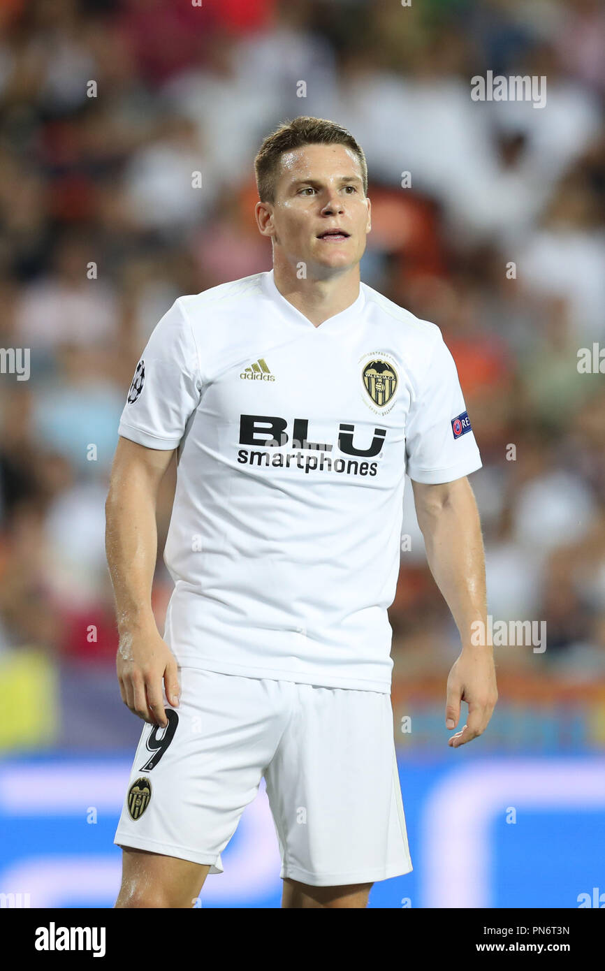 Valencia Spain 19th Sep 2018 Kevin Gameiro Of Valencia Cf During The Uefa Champions League Group H Football Match Between Valencia Cf And Juventus Fc On September 19 2018 At Mestalla Stadium