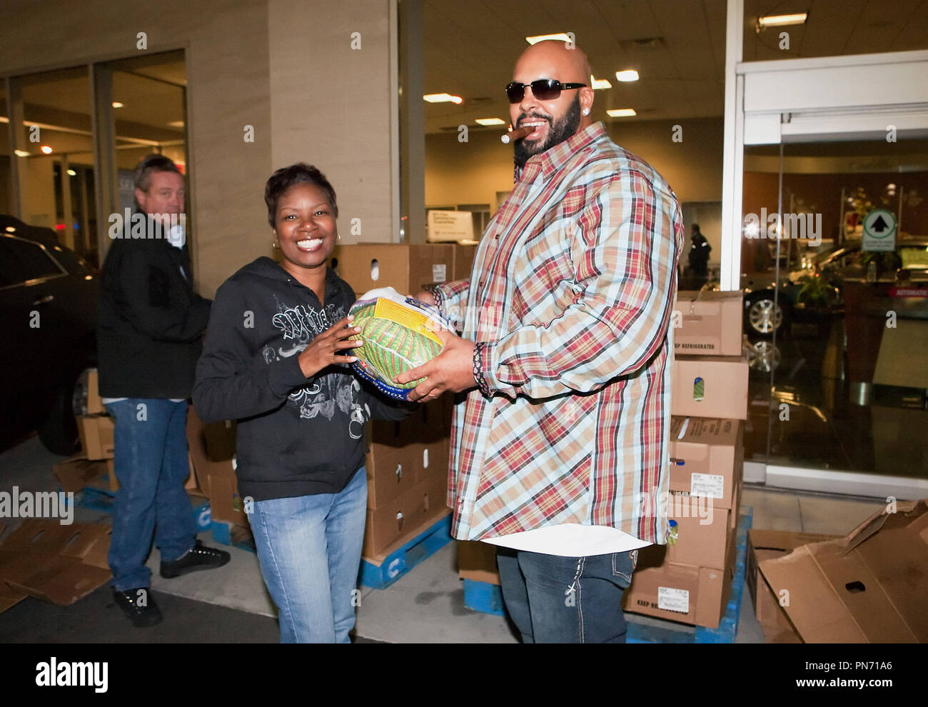 Suge Knight Hands Out Turkeys To Las Vegas Residents At Cadillac Of Las Vegas West in Las Vegas, Nevada on November 25, 2009. RTBoor/MediaPunch Stock Photo