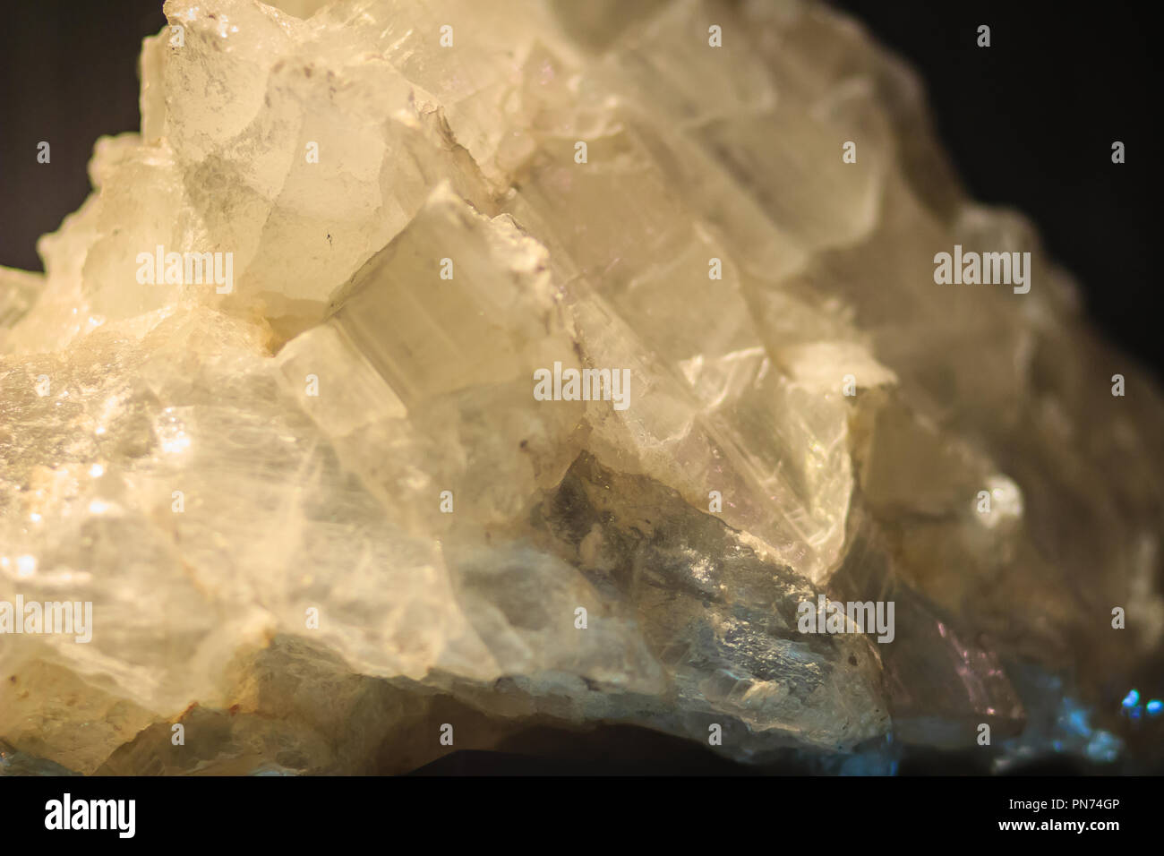 Gypsum lamellar habit or lamellar crystals of gypsum rock specimen from