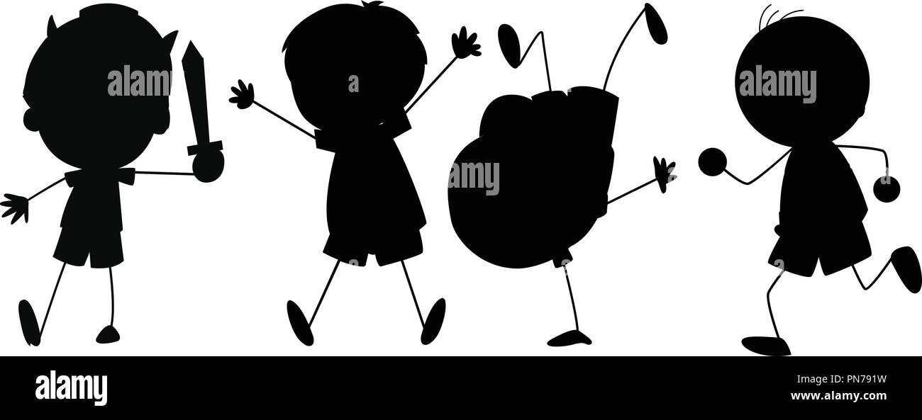 Silhouette graphic of boy illustration Stock Vector Image & Art - Alamy