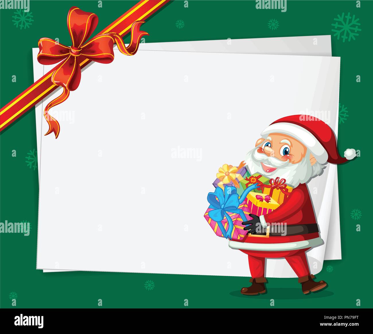 Santa On Christmas Card Template Illustration Stock Vector Image Art Alamy