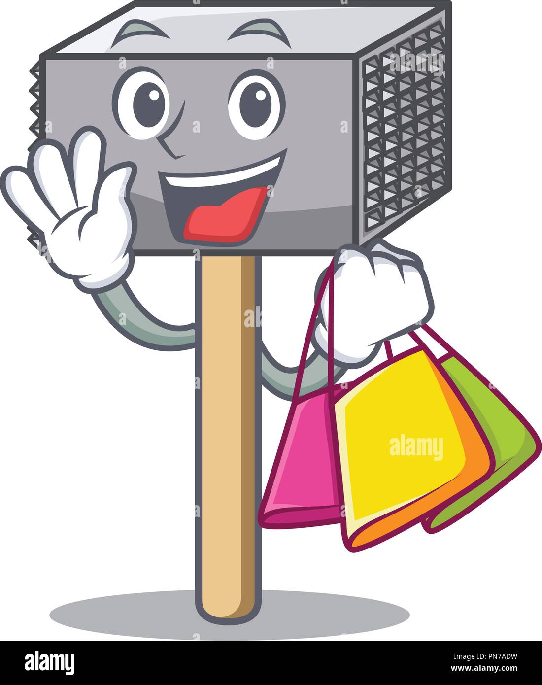 Shopping hammer cartoon for tenderizer the meat Stock Vector Image