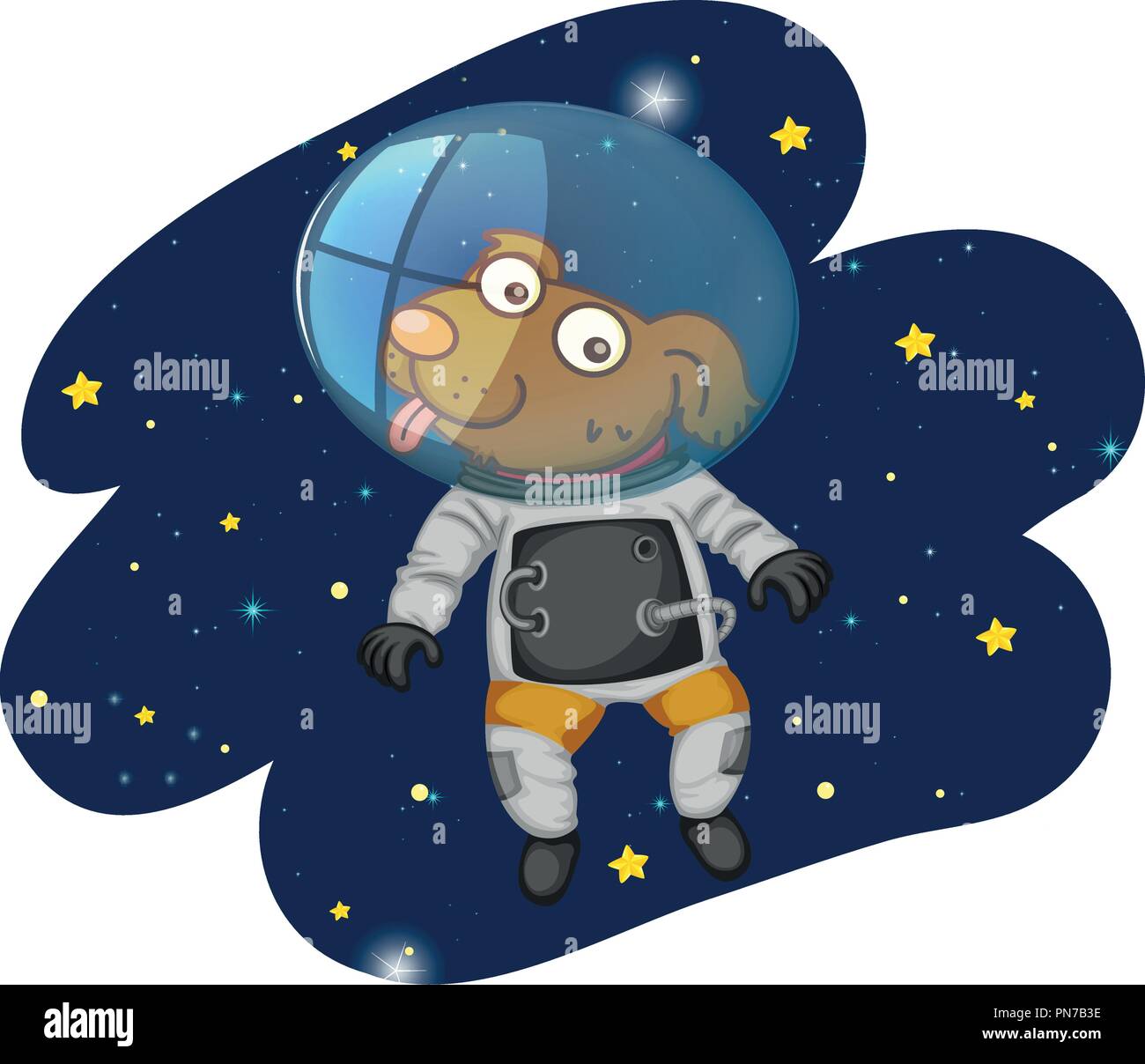 Dog astronaut in space illustration Stock Vector Image & Art - Alamy