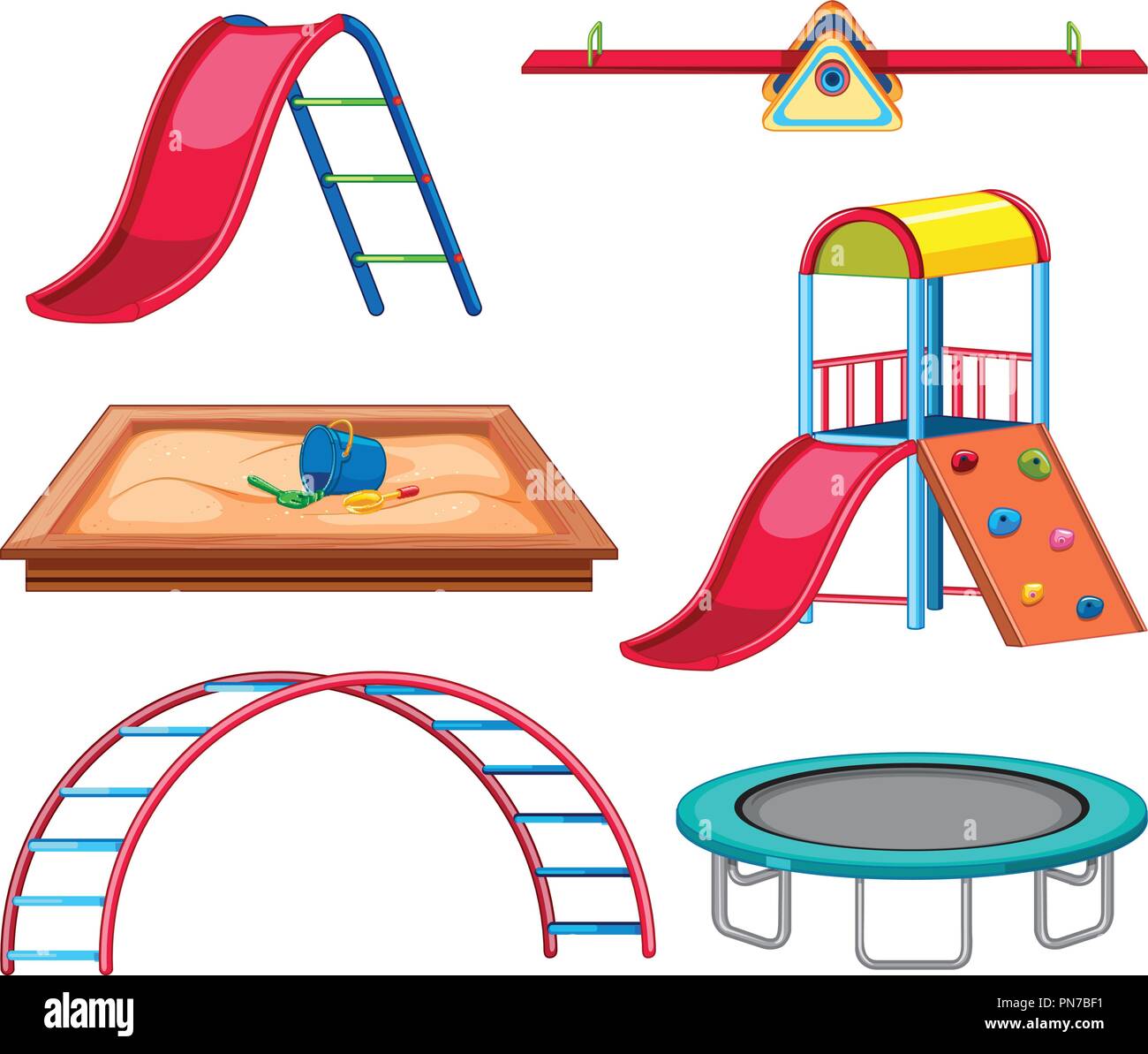 Set of playground equipment illustration Stock Vector Image & Art - Alamy