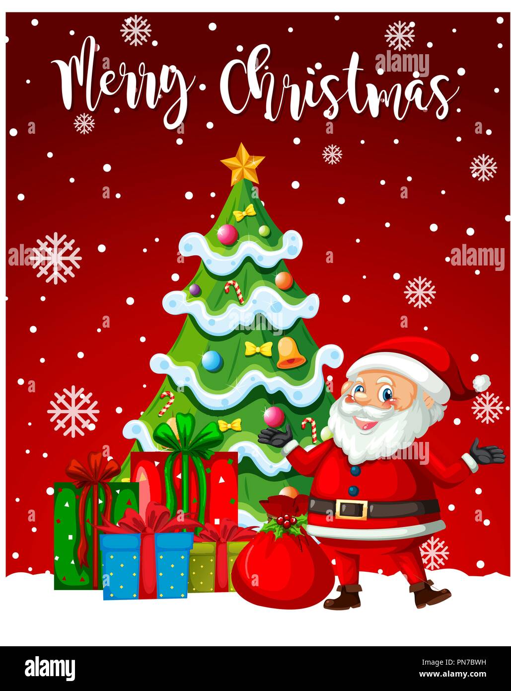 Santa claus merry christmas template illustration Stock Vector Image