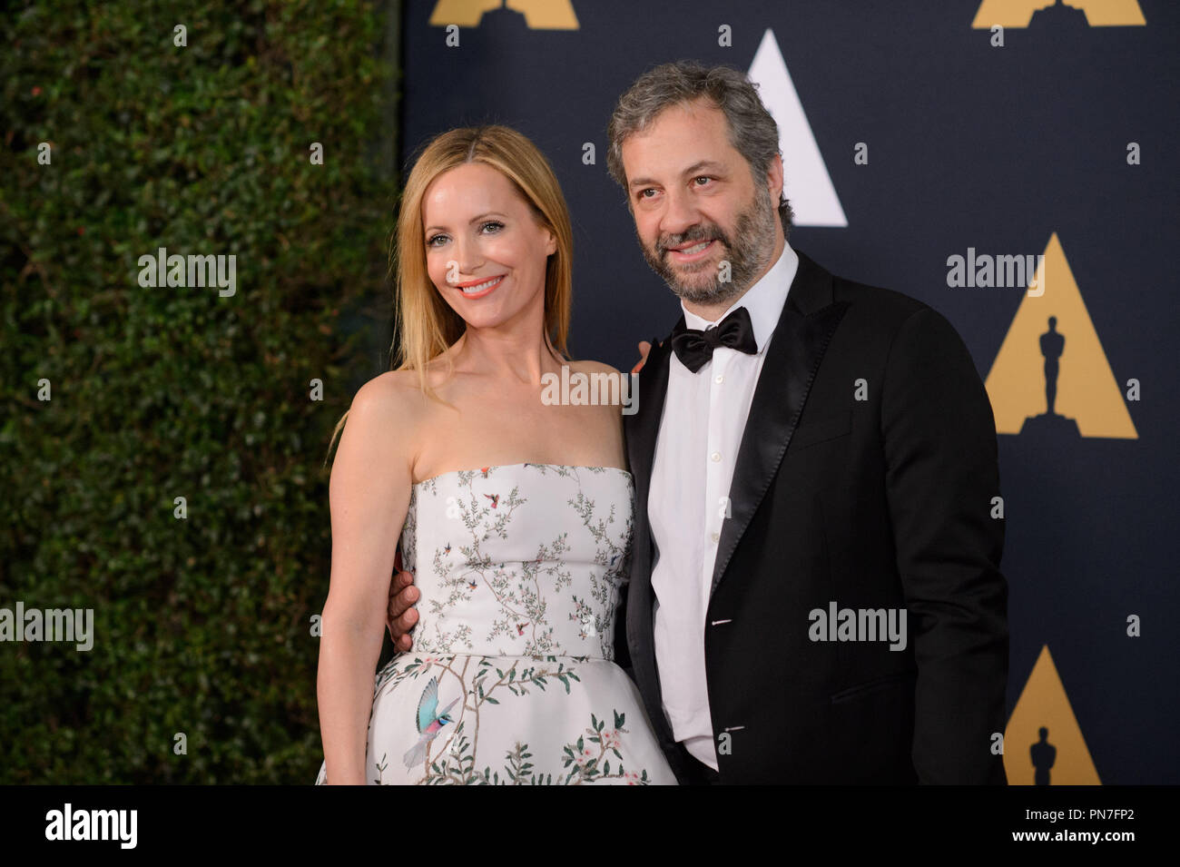 Leslie Mann (left) and Judd Apatow attend the Academy’s 8th Annual Governors Awards in The Ray Dolby Ballroom at Hollywood & Highland Center® in Hollywood, CA, on Saturday, November 12, 2016.  File Reference # 33153 055THA  For Editorial Use Only -  All Rights Reserved Stock Photo
